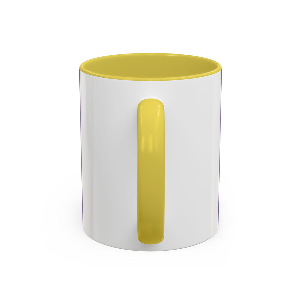 Hippie Typography Mug | Retro 70s Bubble Letters, Purple Yellow 11oz 15oz