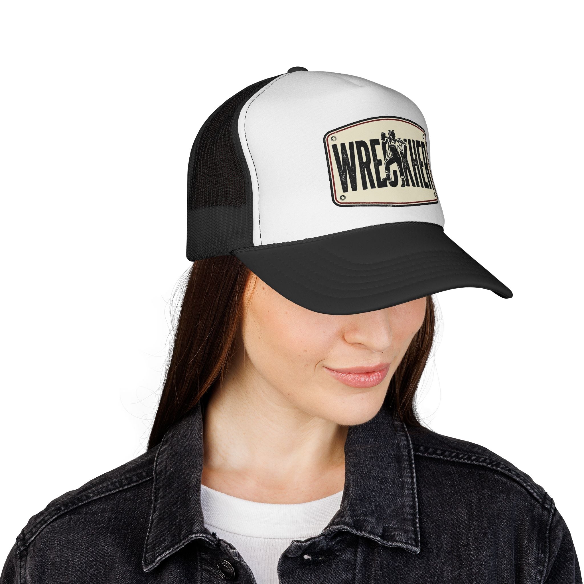 Wreather Vintage Wrestling Patch Trucker Cap | Mesh Back Snapback Hat