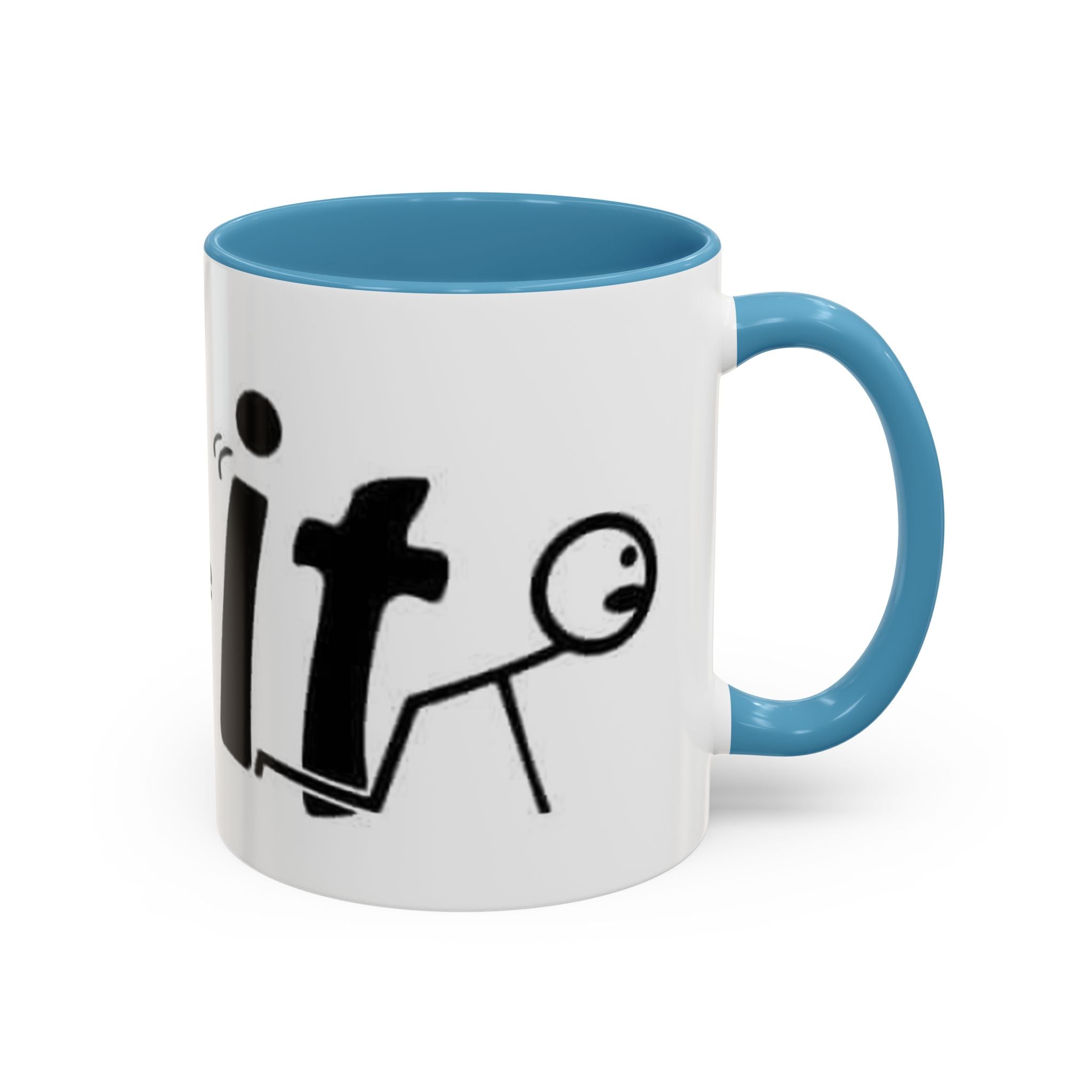 Sit Before It Mug | Funny Stick Figure Coffee Cup, Morning Routine Accent Mug