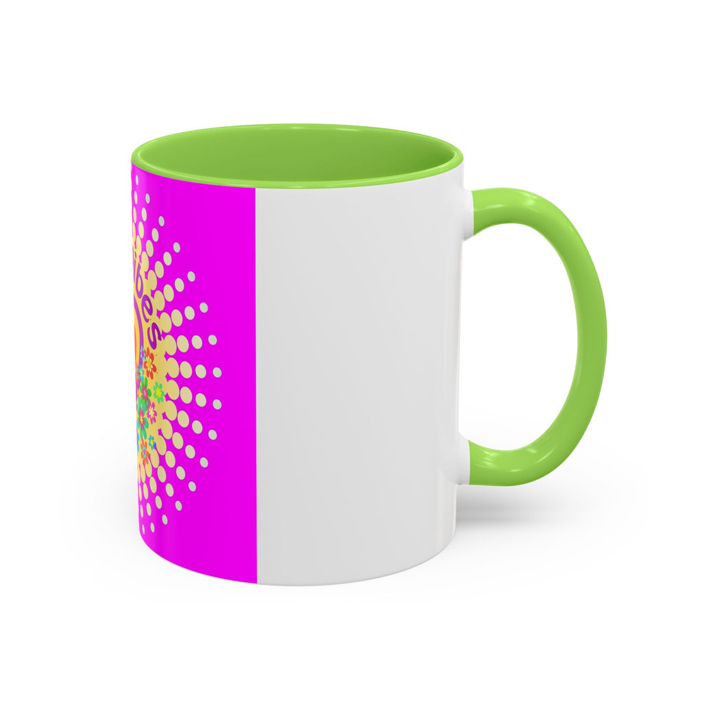 Good Vibes Peace Heart Floral Mug | Colorful 11oz 15oz Ceramic