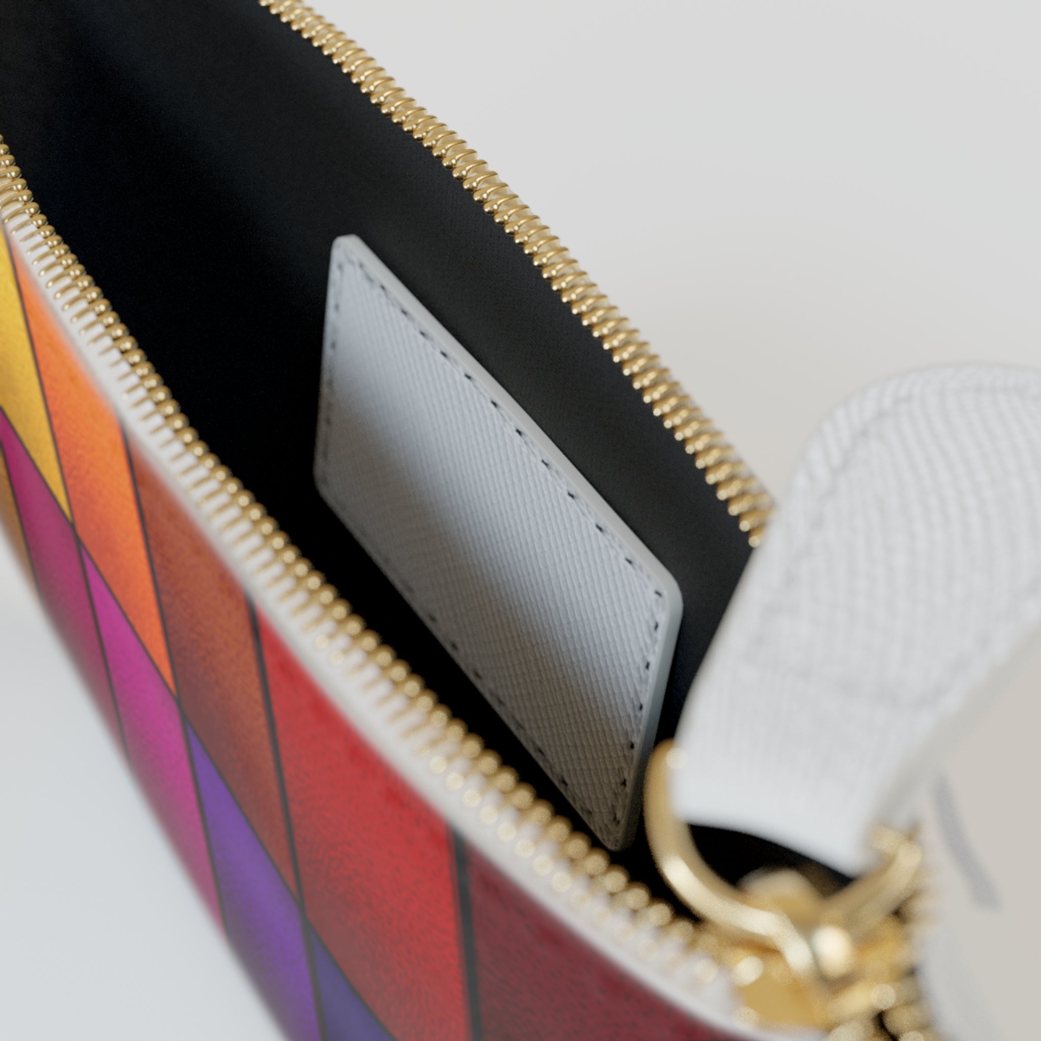 Rainbow Color Grid Mini Clutch Bag | Pixel Palette Zipper Pouch