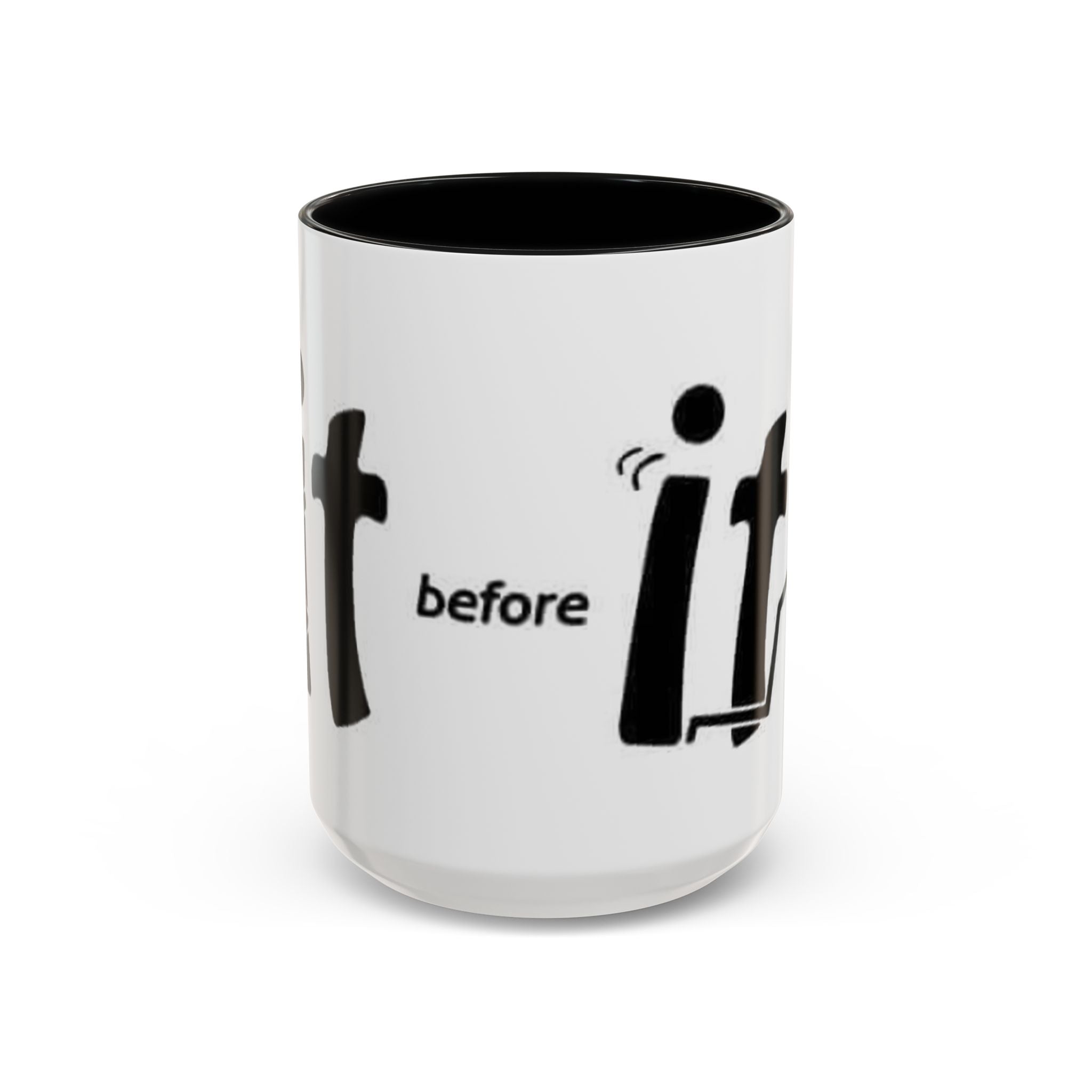 Sit Before It Mug | Funny Stick Figure Coffee Cup, Morning Routine Accent Mug