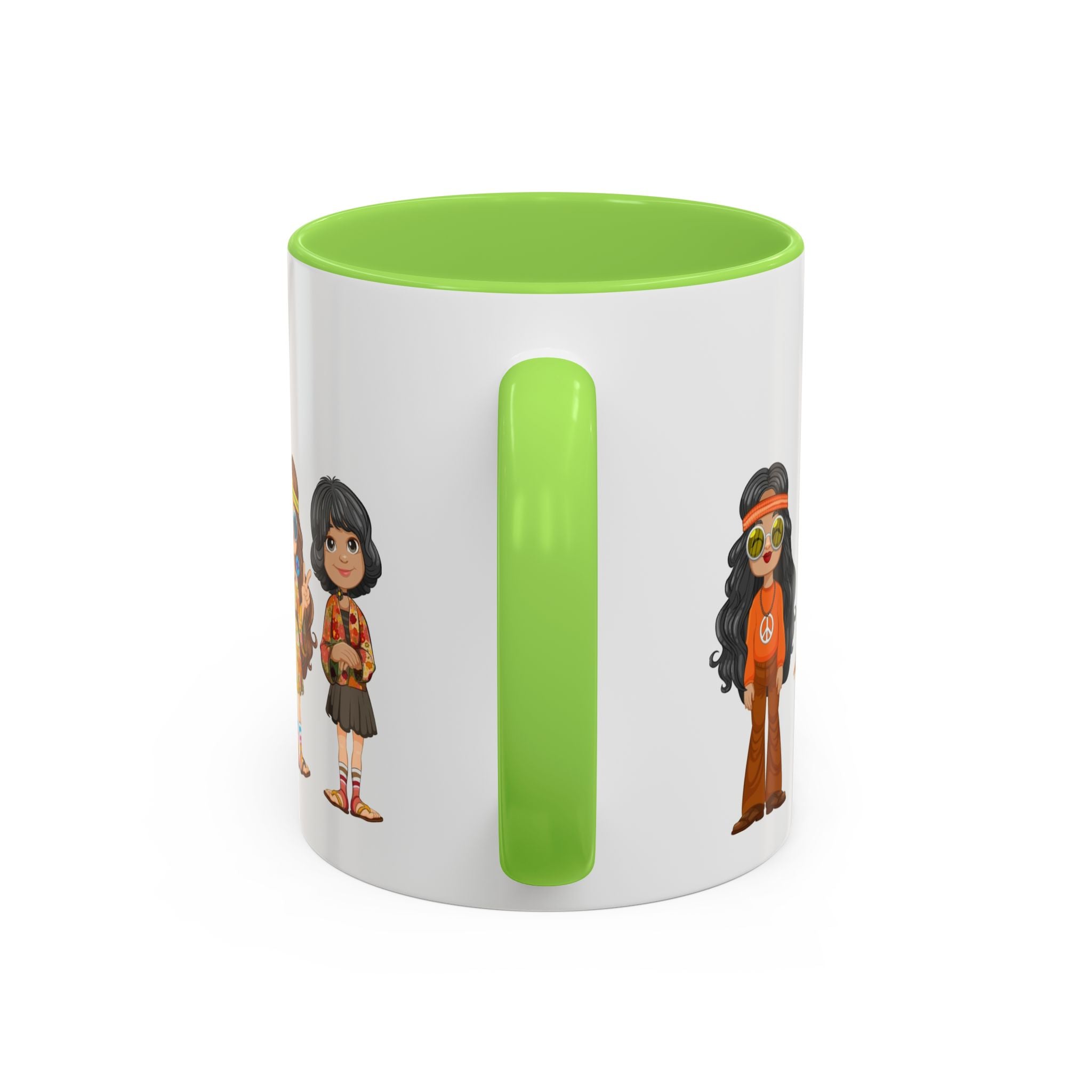 Retro Hippie Characters Mug | 11oz or 15oz Color Accent Ceramic