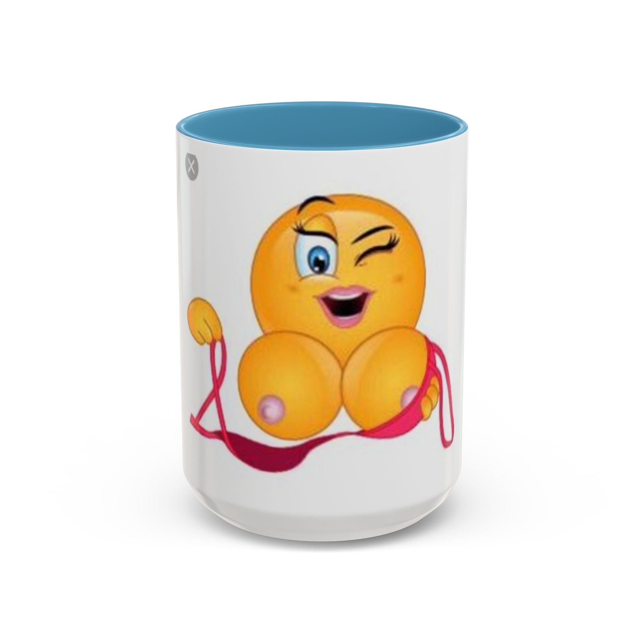 Winking Boob Emoji Mug Accent Coffee Mug | 11oz 15oz