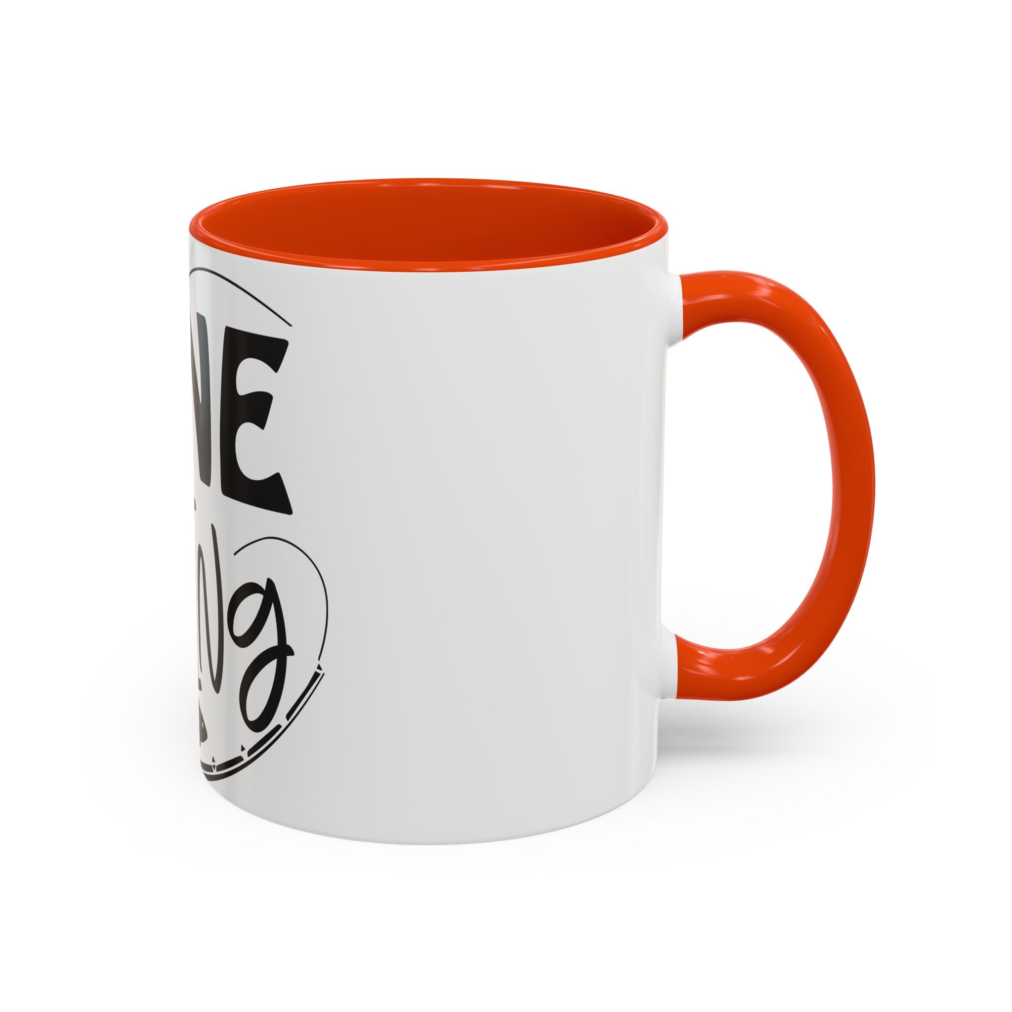 Gone Fishing mug | Fishing typography coffee mug, black handle and rim