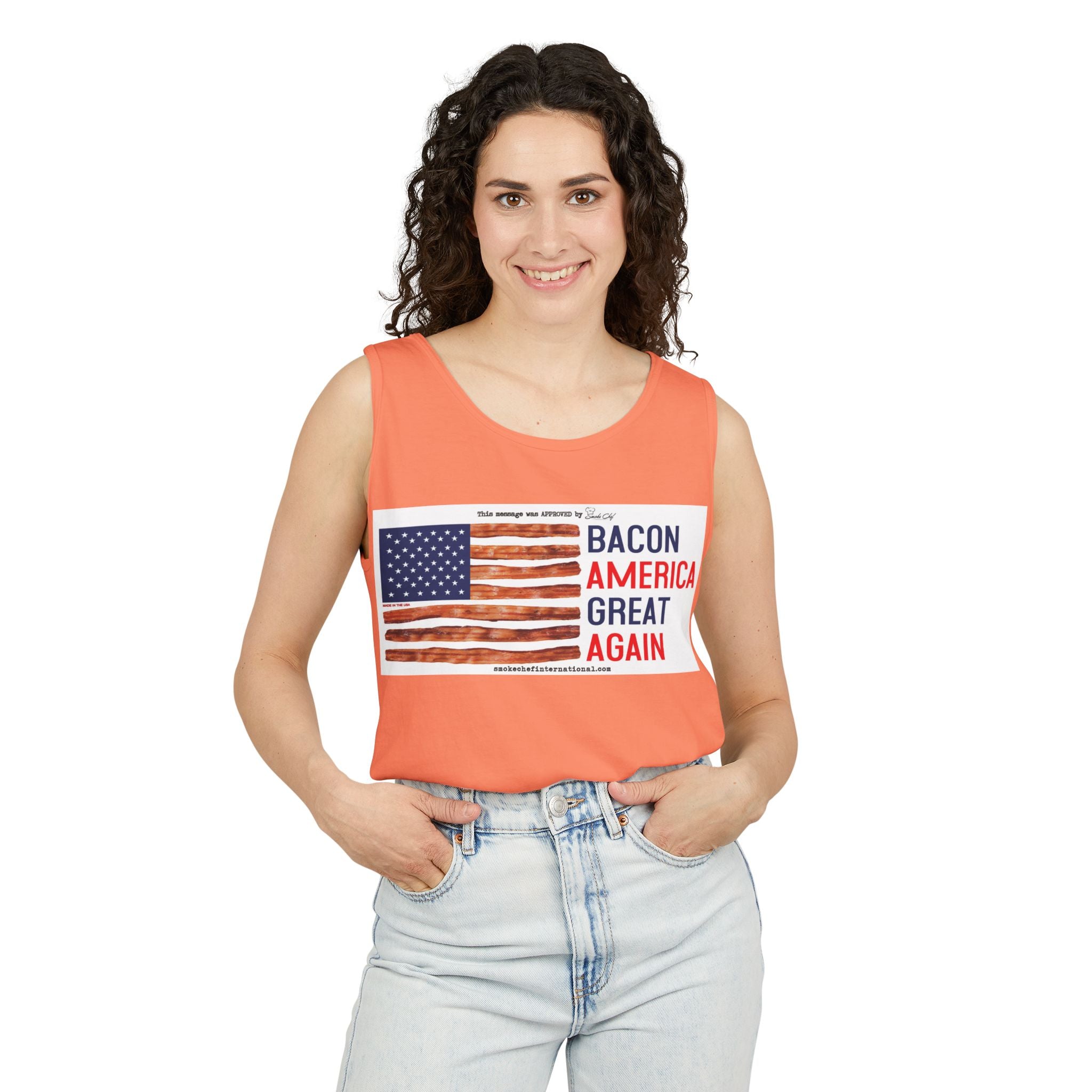Bacon America Great Again Tank Top | American Flag Bacon Graphic