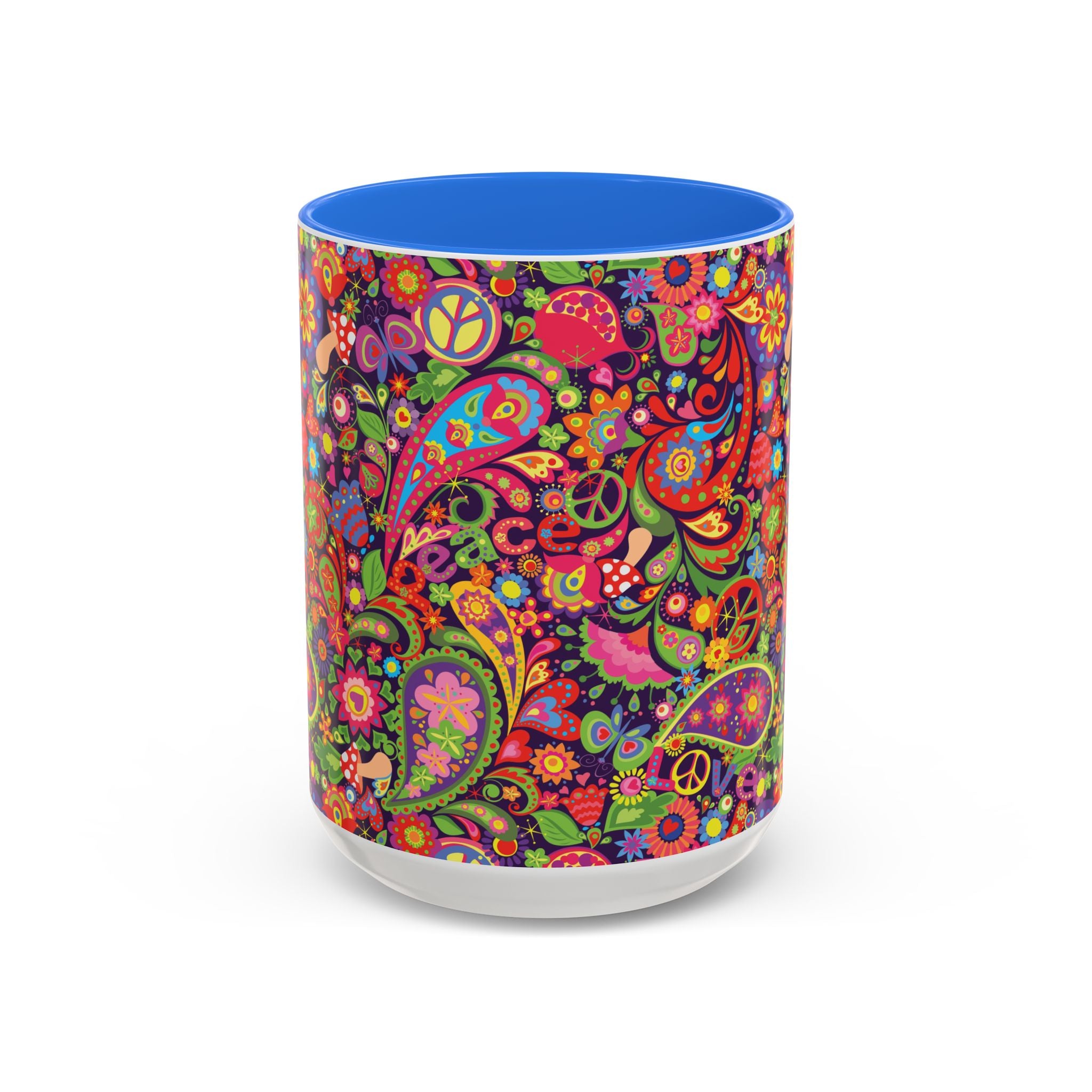 Psychedelic Paisley Peace Mug | Colorful 11oz or 15oz Ceramic