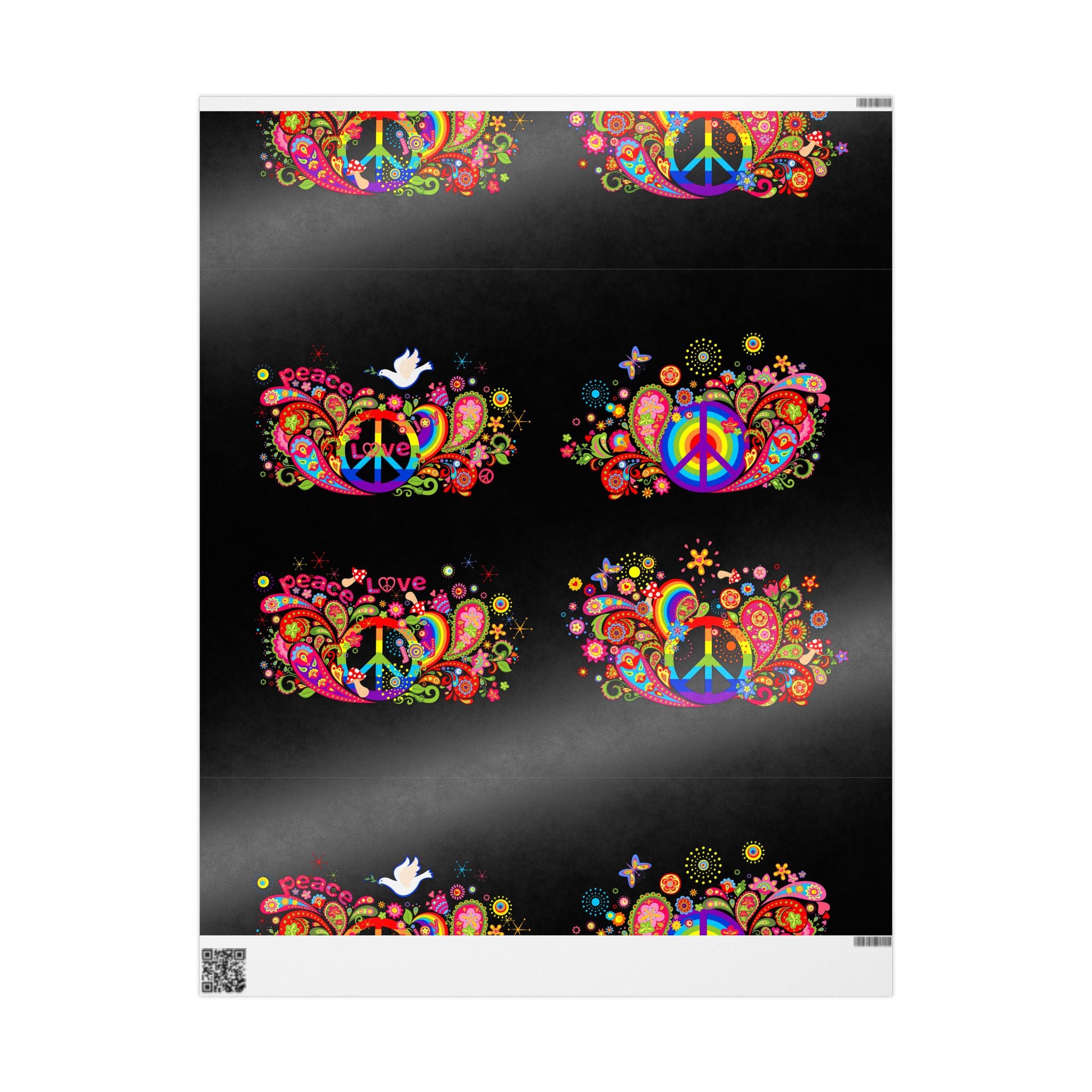 Colorful Floral Skull Wrapping Paper | Roll
