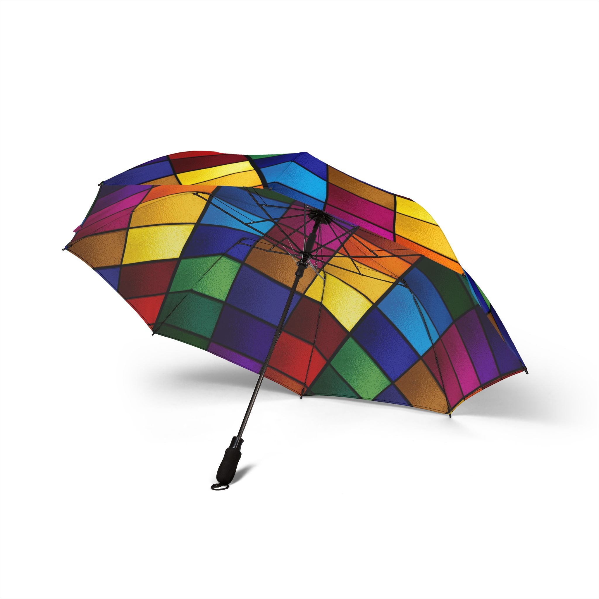 Colorful Mosaic Squares Umbrella | Foldable Rain Umbrella