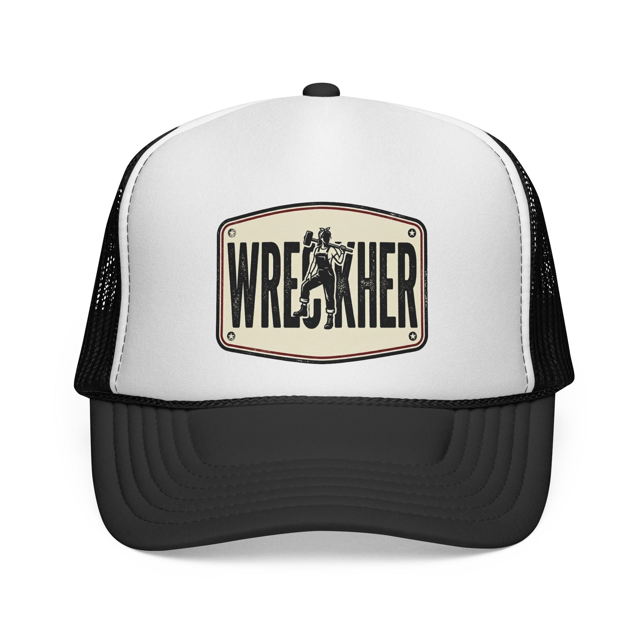 Wreather Vintage Wrestling Patch Trucker Cap | Mesh Back Snapback Hat