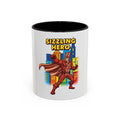 Sizzling Hero Mug | Accent Coffee Mug 11oz 15oz, Superhero City Design