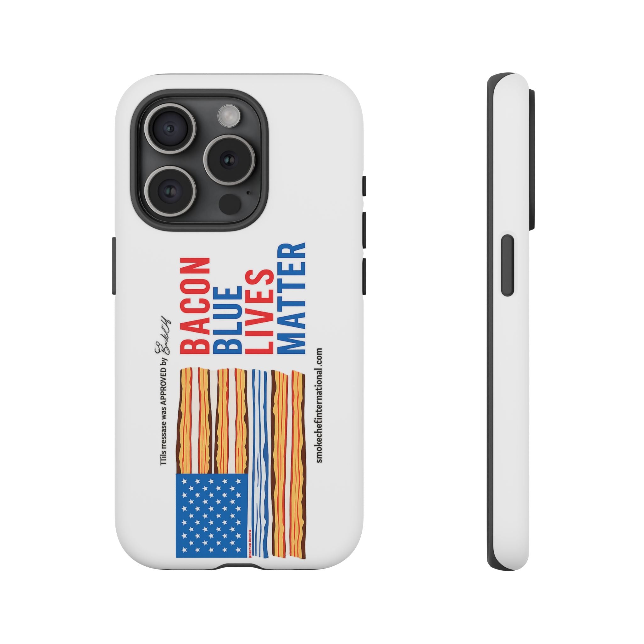Bacon Blue Lives Matter Phone Case | Patriotic Flag Bacon Illustration
