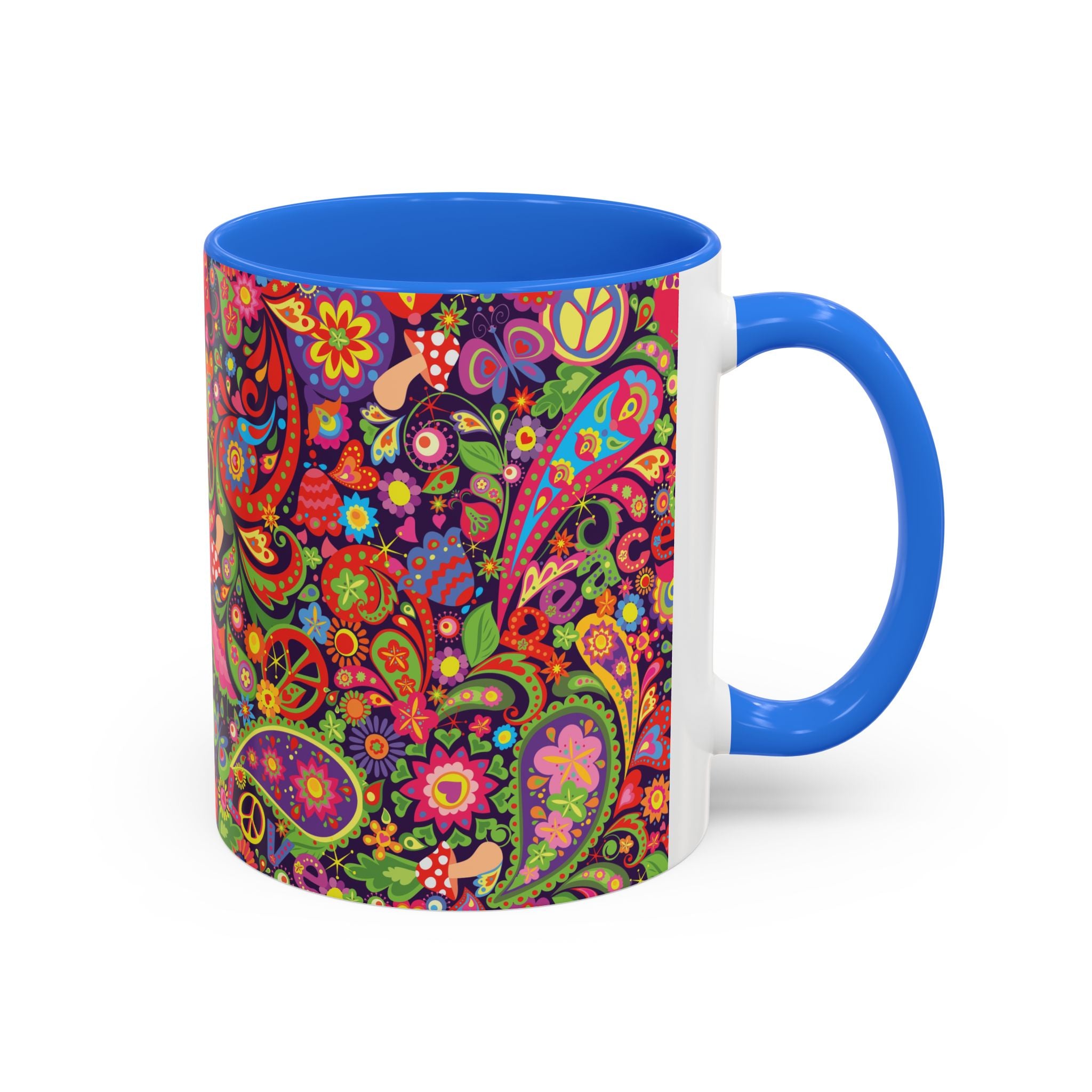 Psychedelic Paisley Peace Mug | Colorful 11oz or 15oz Ceramic