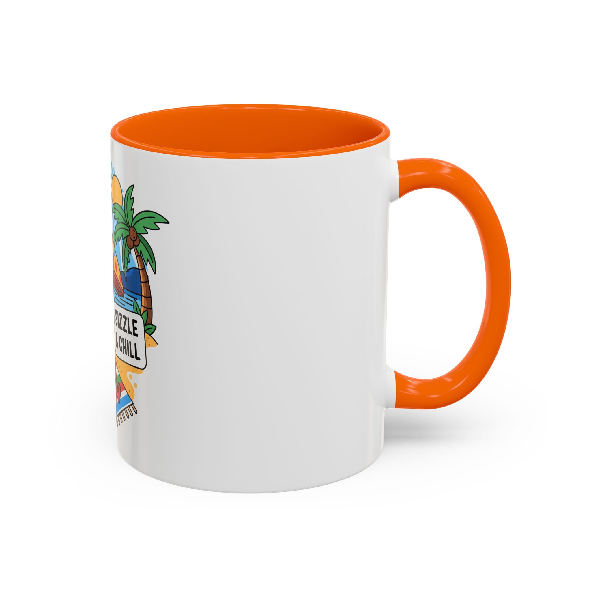 Sizzle & Chill Bacon Sunbathing Cartoon Accent Coffee Mug | 11oz or 15oz