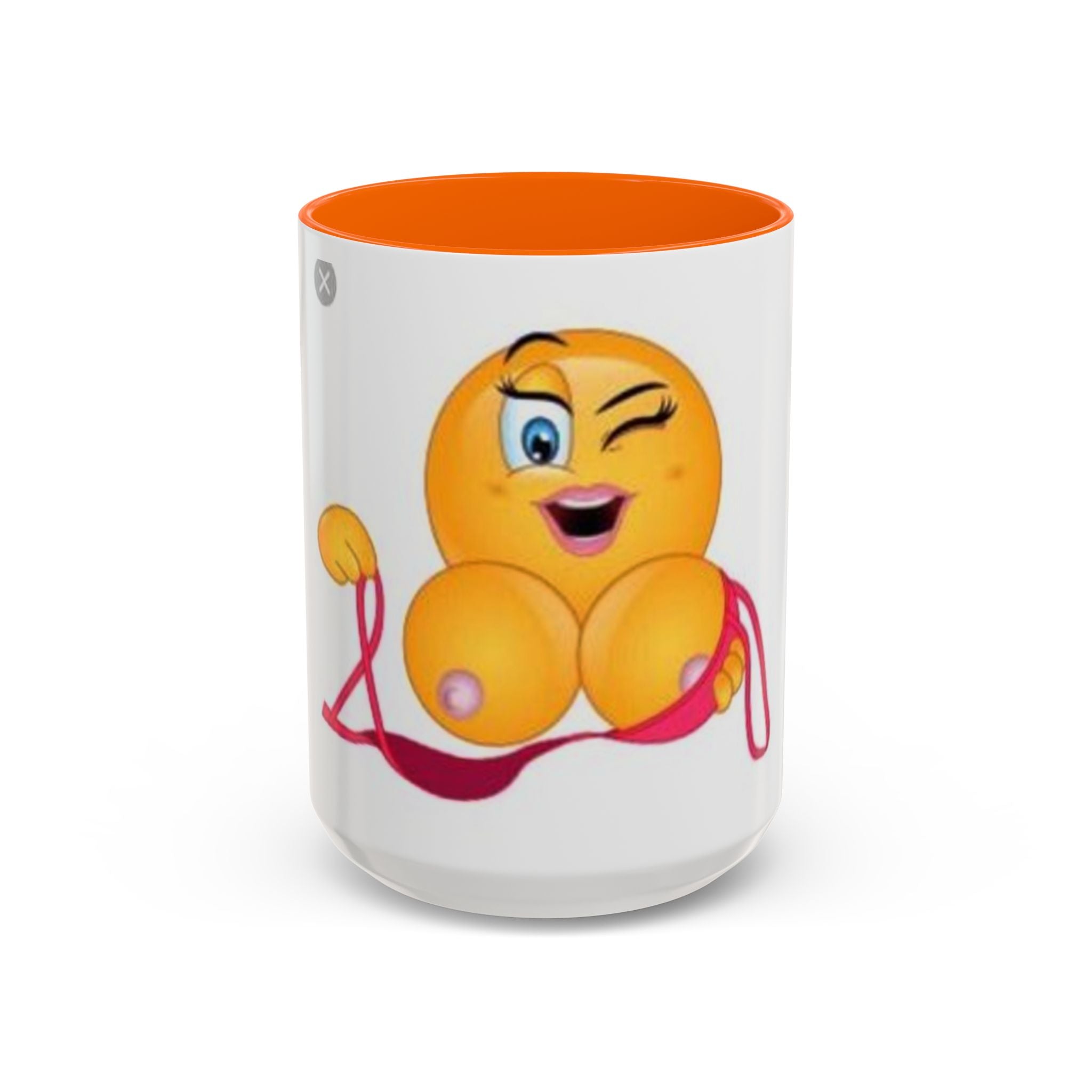 Winking Boob Emoji Mug Accent Coffee Mug | 11oz 15oz