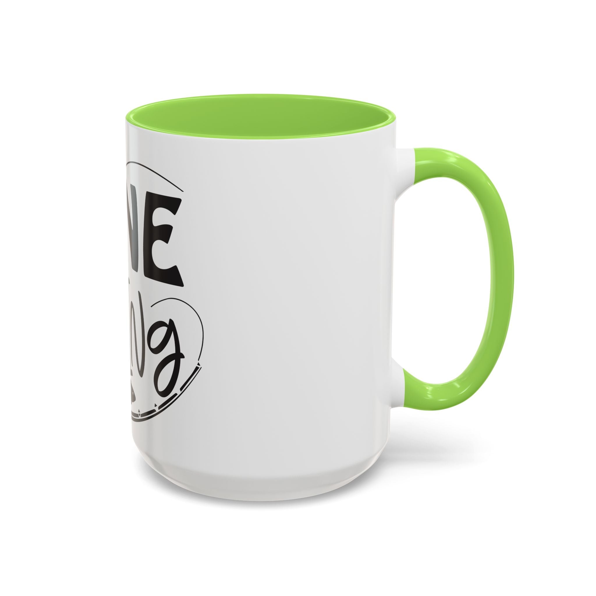 Gone Fishing mug | Fishing typography coffee mug, black handle and rim