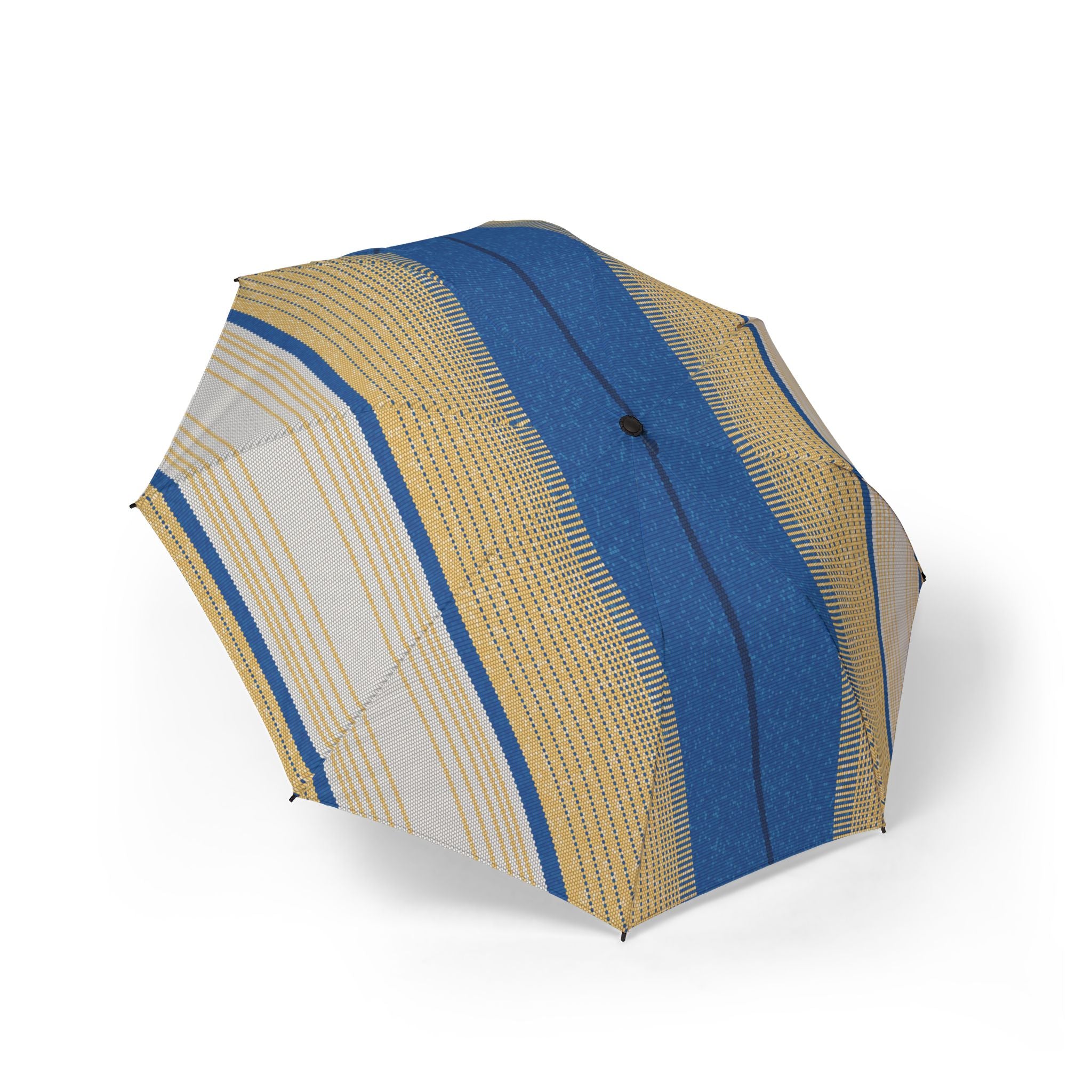 Blue and Beige Striped Pattern Umbrella | Foldable Rain Umbrella