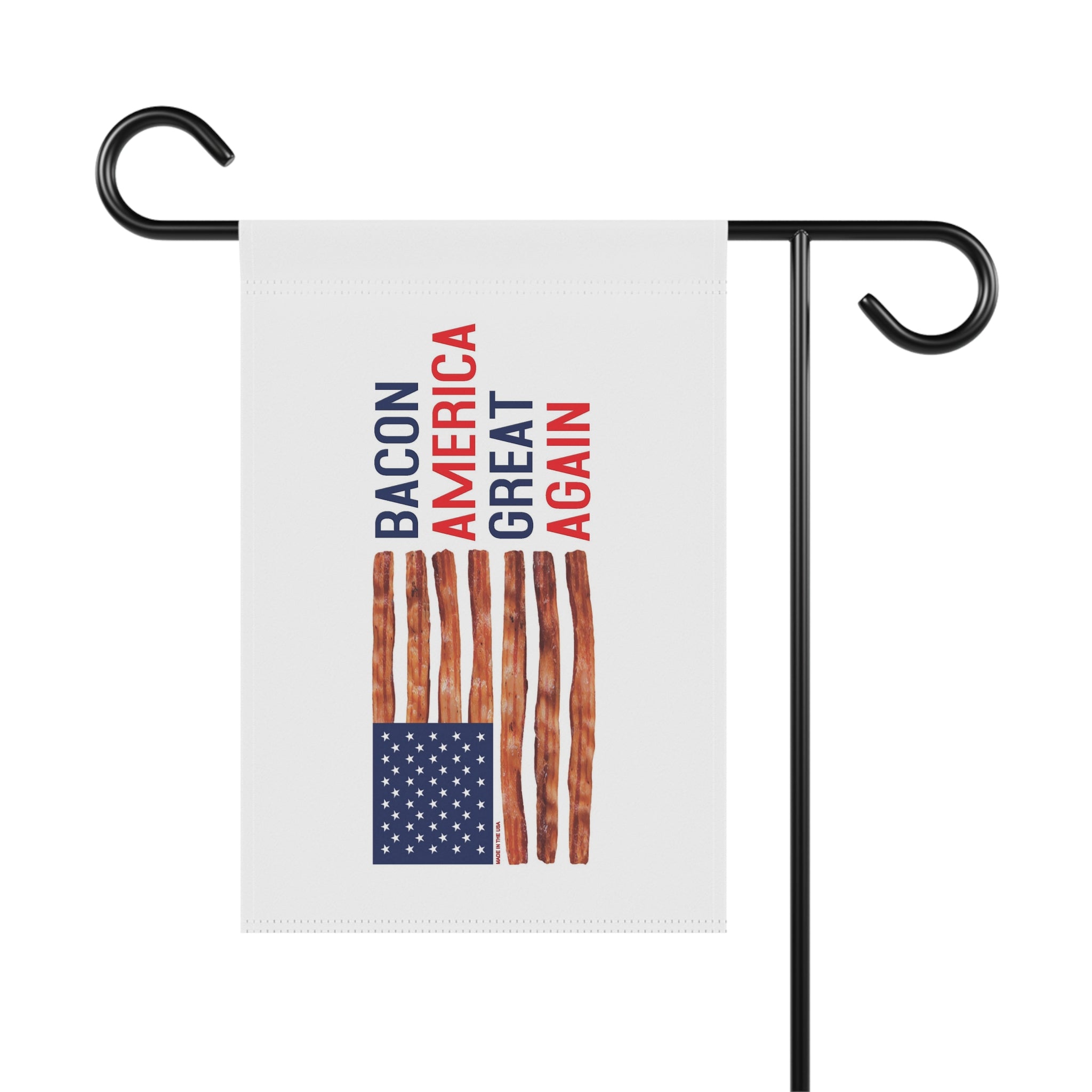 Bacon America Great Again Garden Flag | House Banner, Patriotic Bacon Stripes
