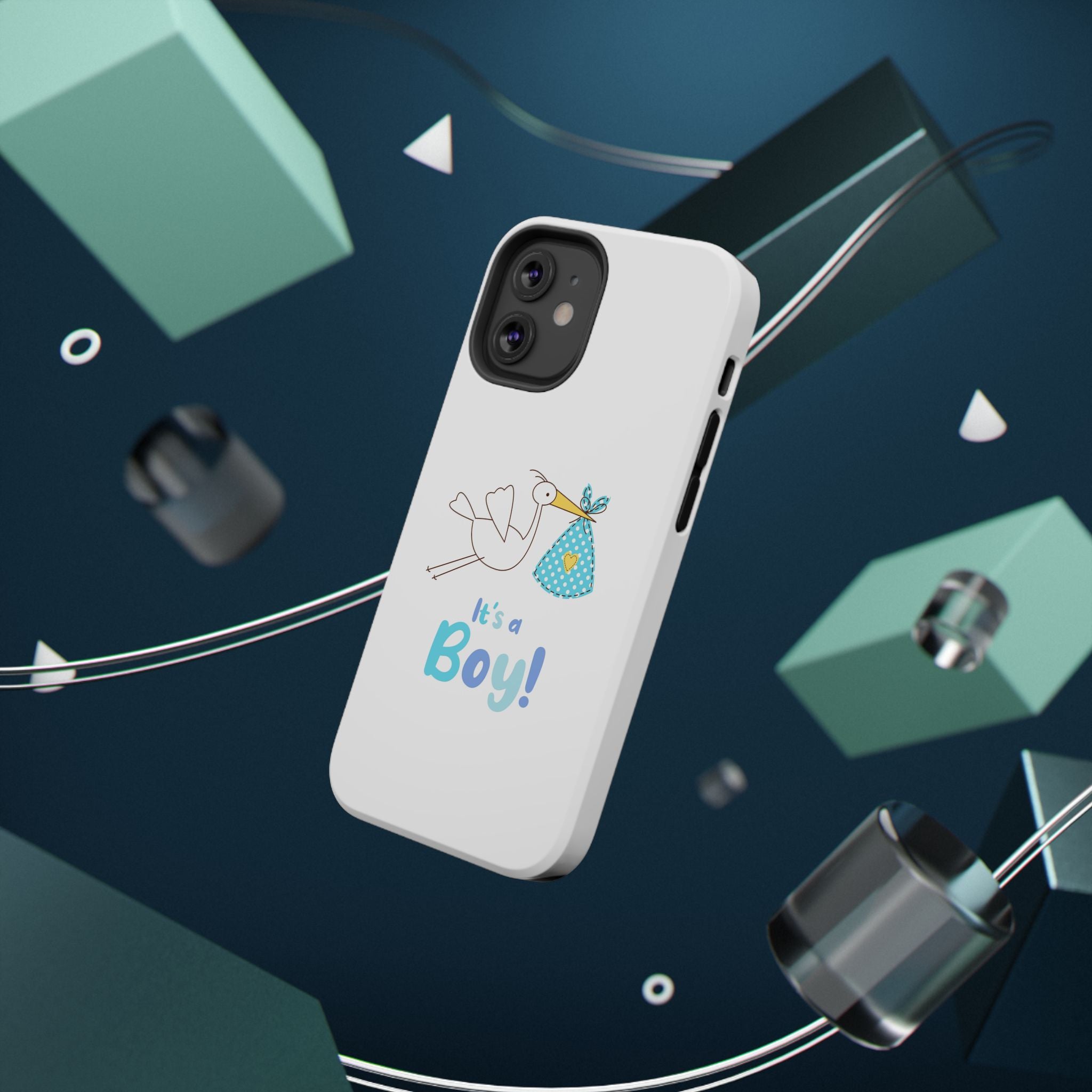 Stork 'It's a Boy' Phone Case | Impact-Resistant Case