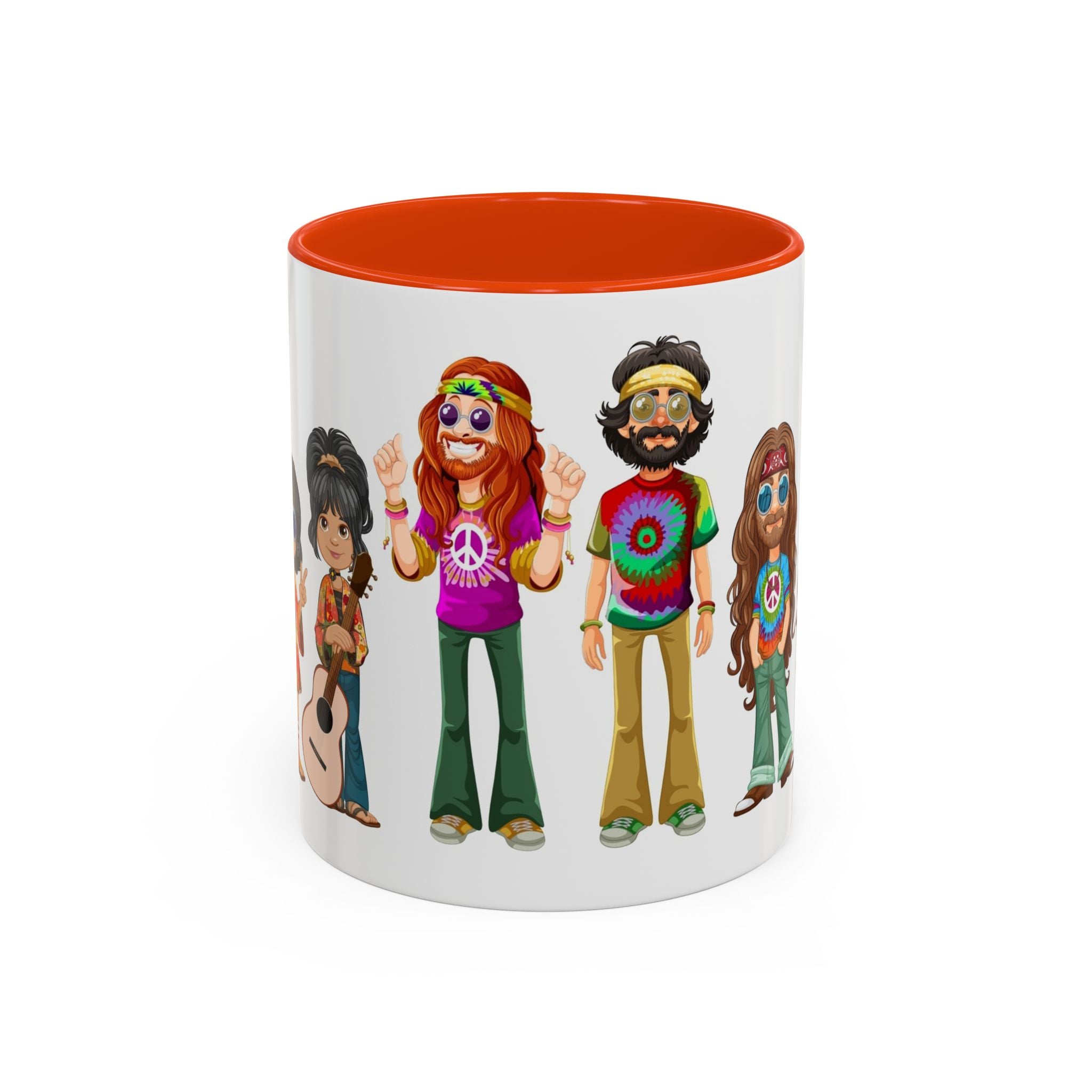 Retro Hippie Characters Mug | 11oz or 15oz Color Accent Ceramic