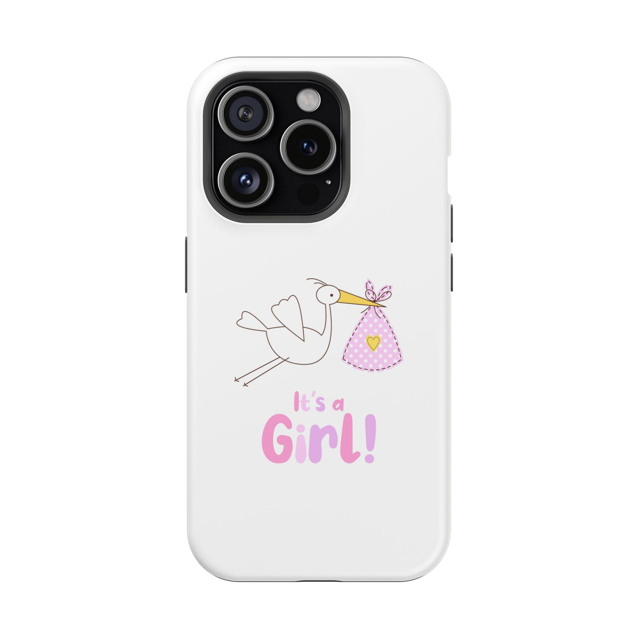 Phone Case - "It's a Girl!" Stork Baby Announcement Impact-Resistant Case