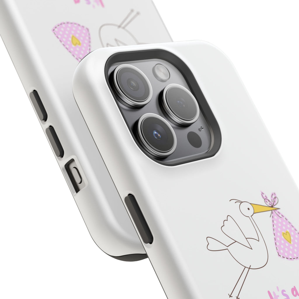 Phone Case - "It's a Girl!" Stork Baby Announcement Impact-Resistant Case