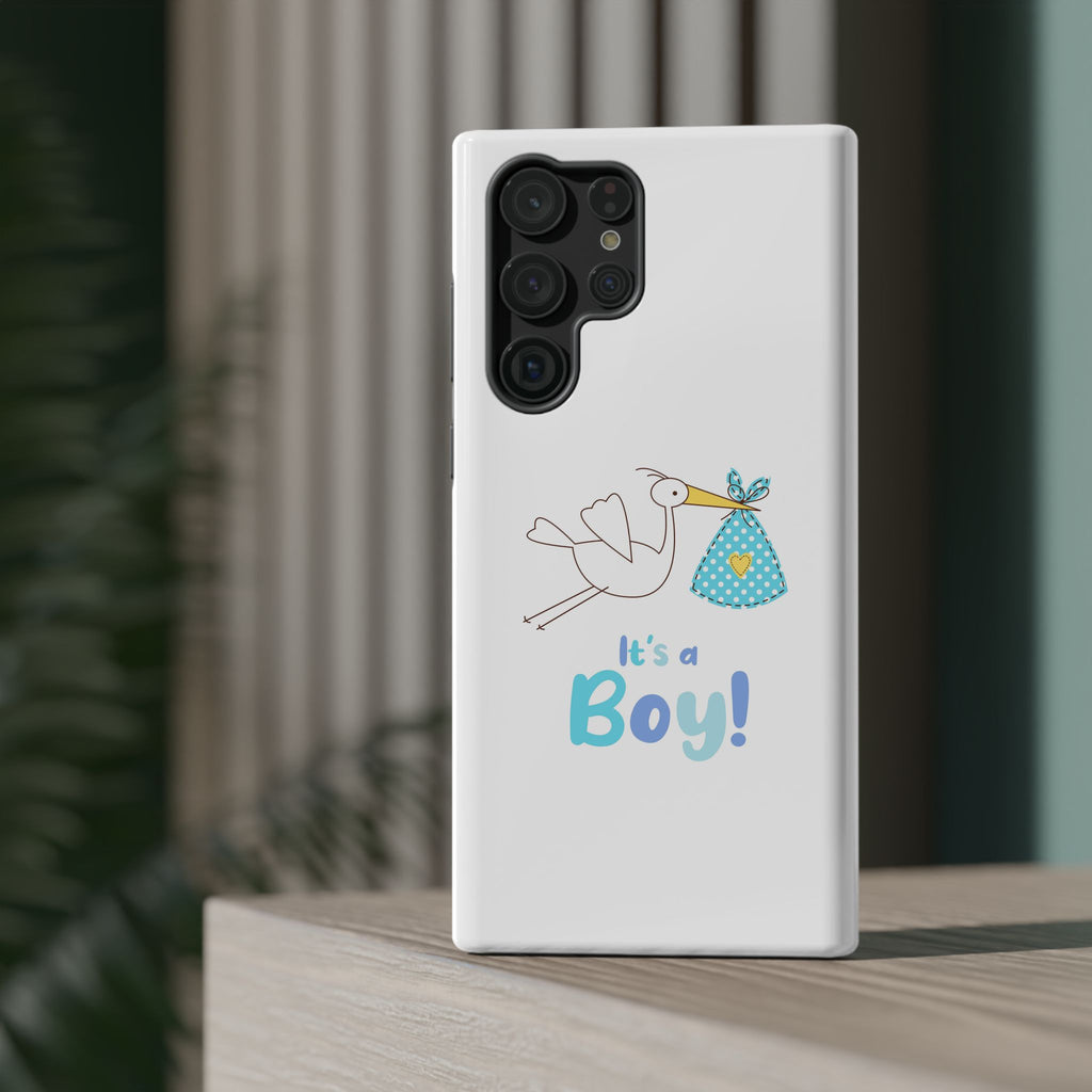 Stork 'It's a Boy' Phone Case | Impact-Resistant Case