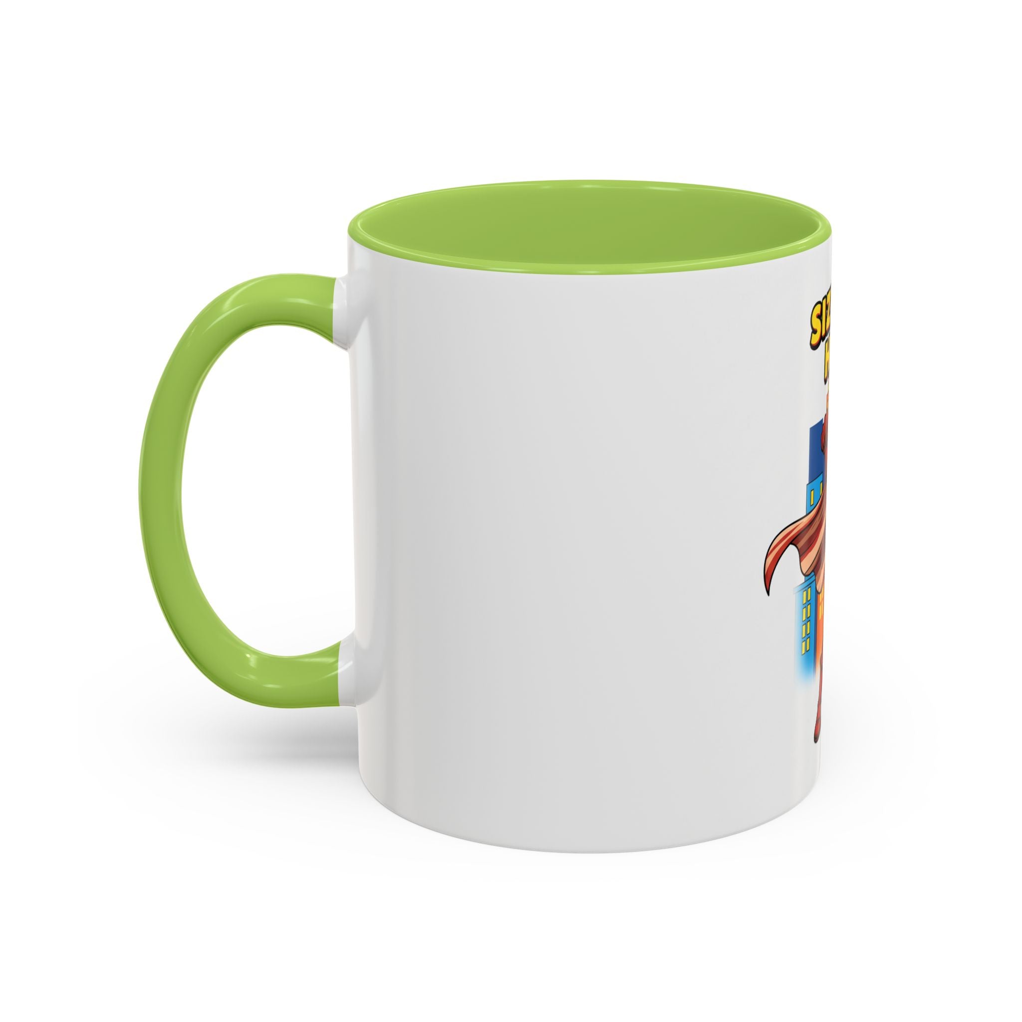 Sizzling Hero Mug | Accent Coffee Mug 11oz 15oz, Superhero City Design