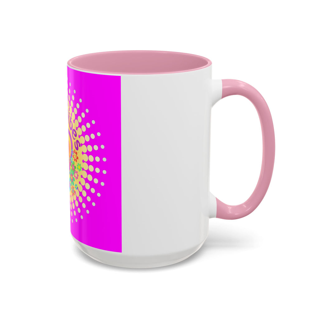 Good Vibes Peace Heart Floral Mug | Colorful 11oz 15oz Ceramic
