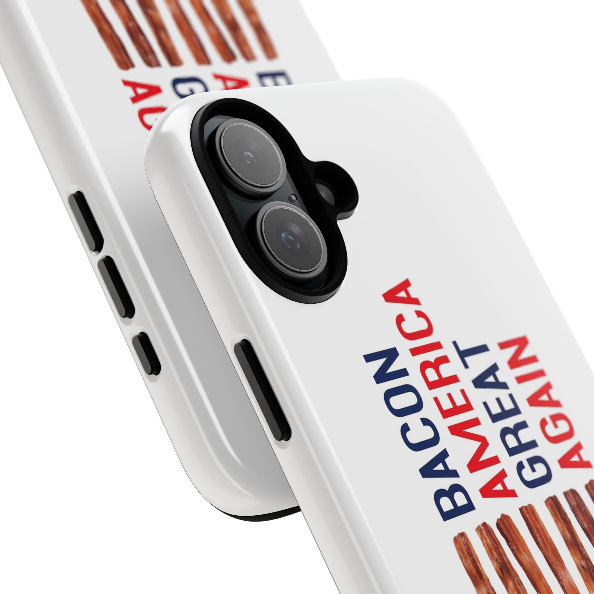 Bacon American Great Again phone case | patriotic bacon flag iPhone case