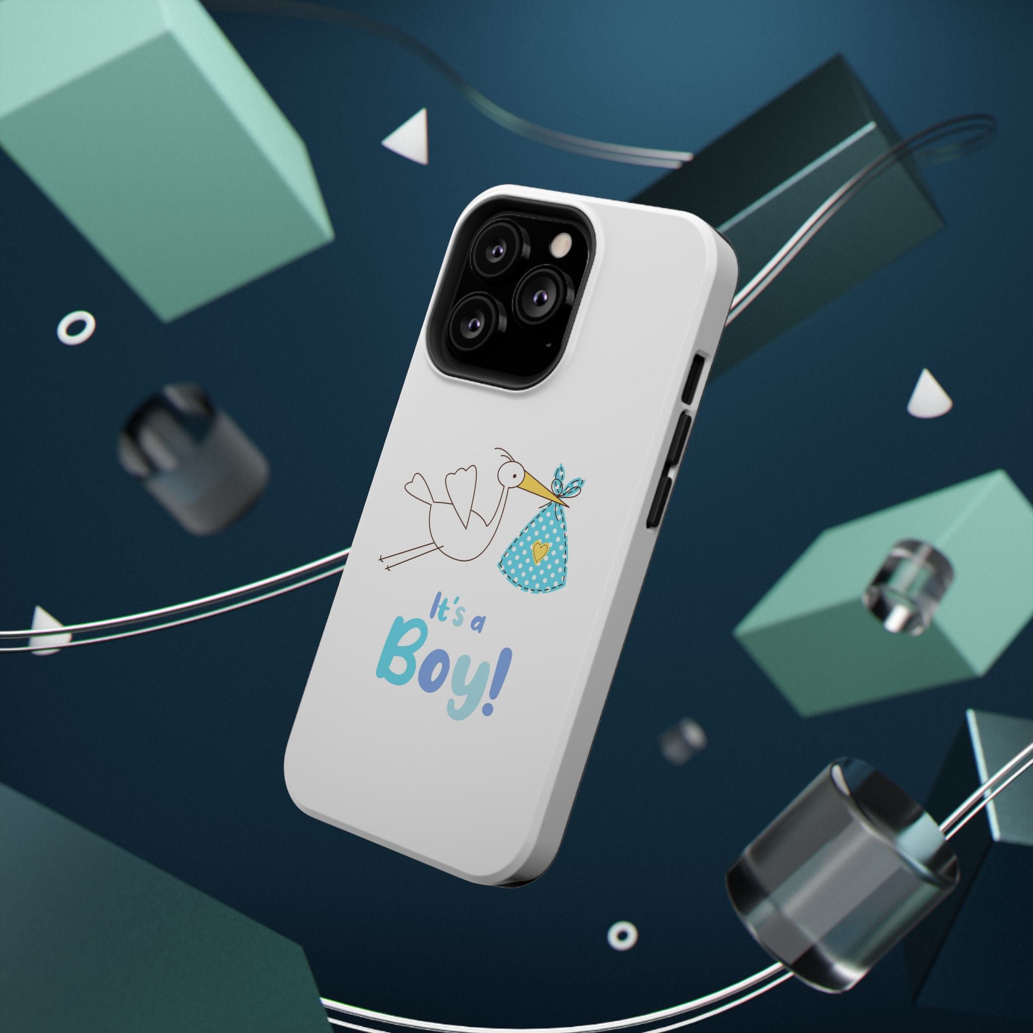 Stork 'It's a Boy' Phone Case | Impact-Resistant Case