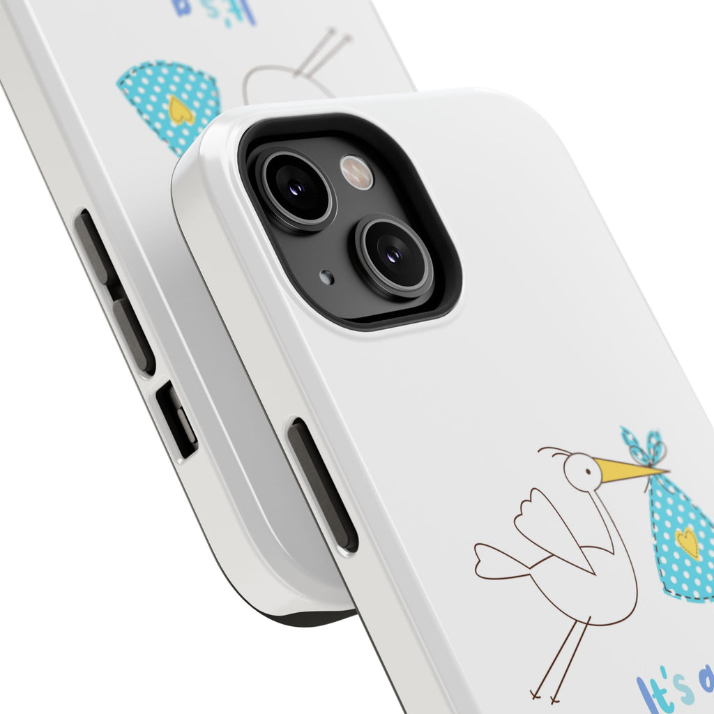 Stork 'It's a Boy' Phone Case | Impact-Resistant Case