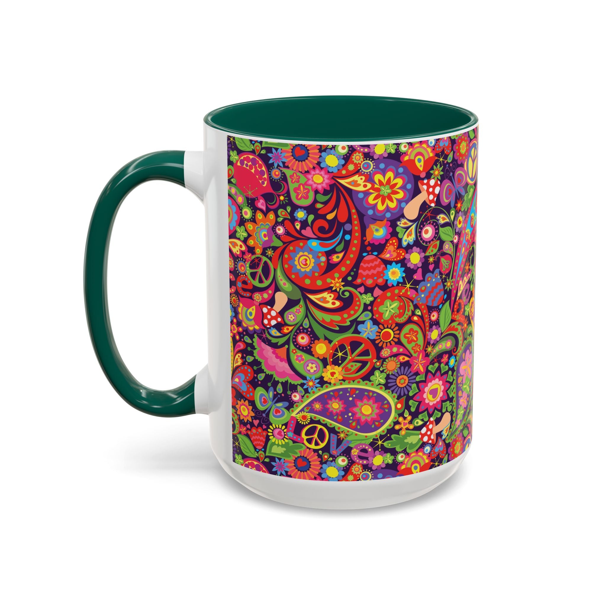 Psychedelic Paisley Peace Mug | Colorful 11oz or 15oz Ceramic