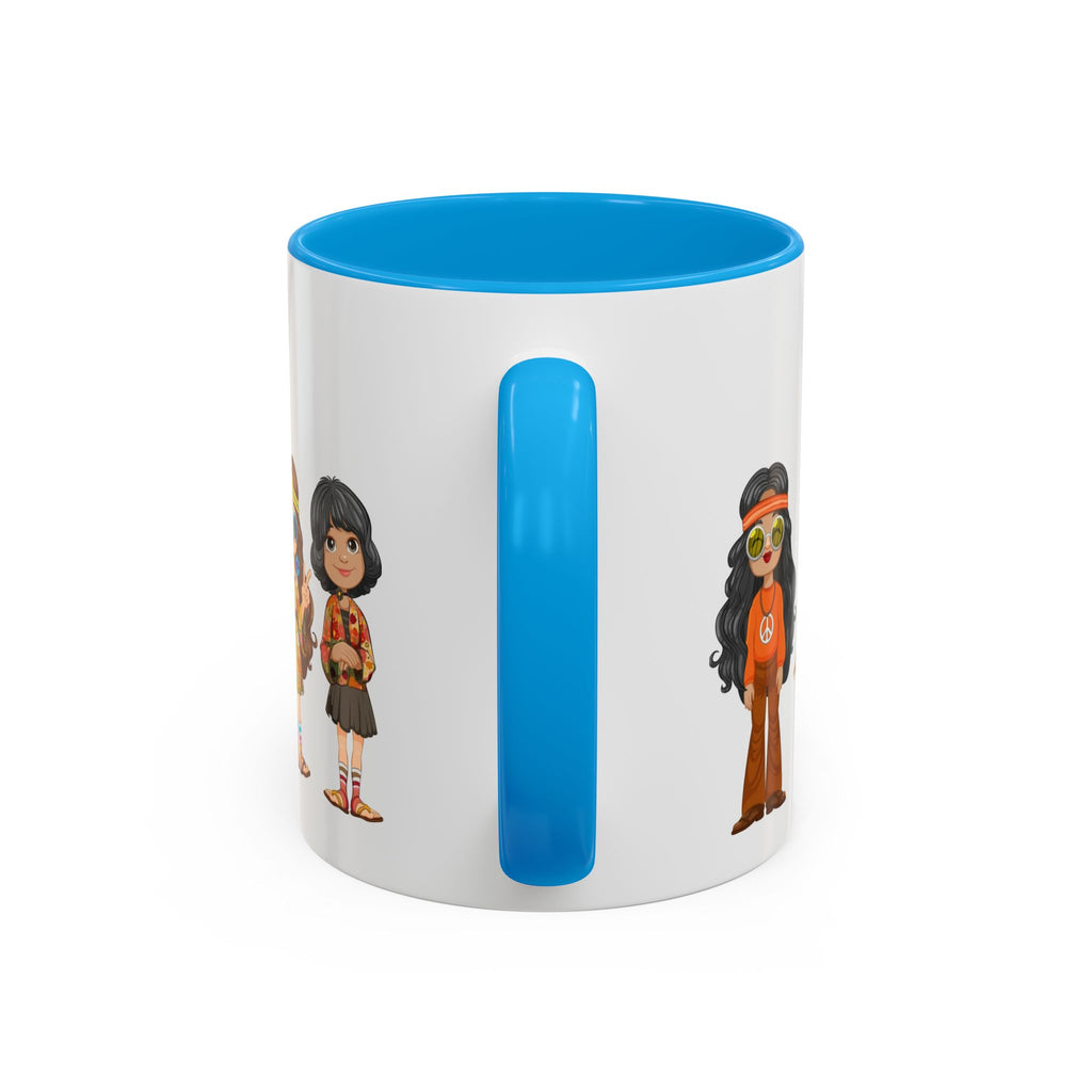 Retro Hippie Characters Mug | 11oz or 15oz Color Accent Ceramic