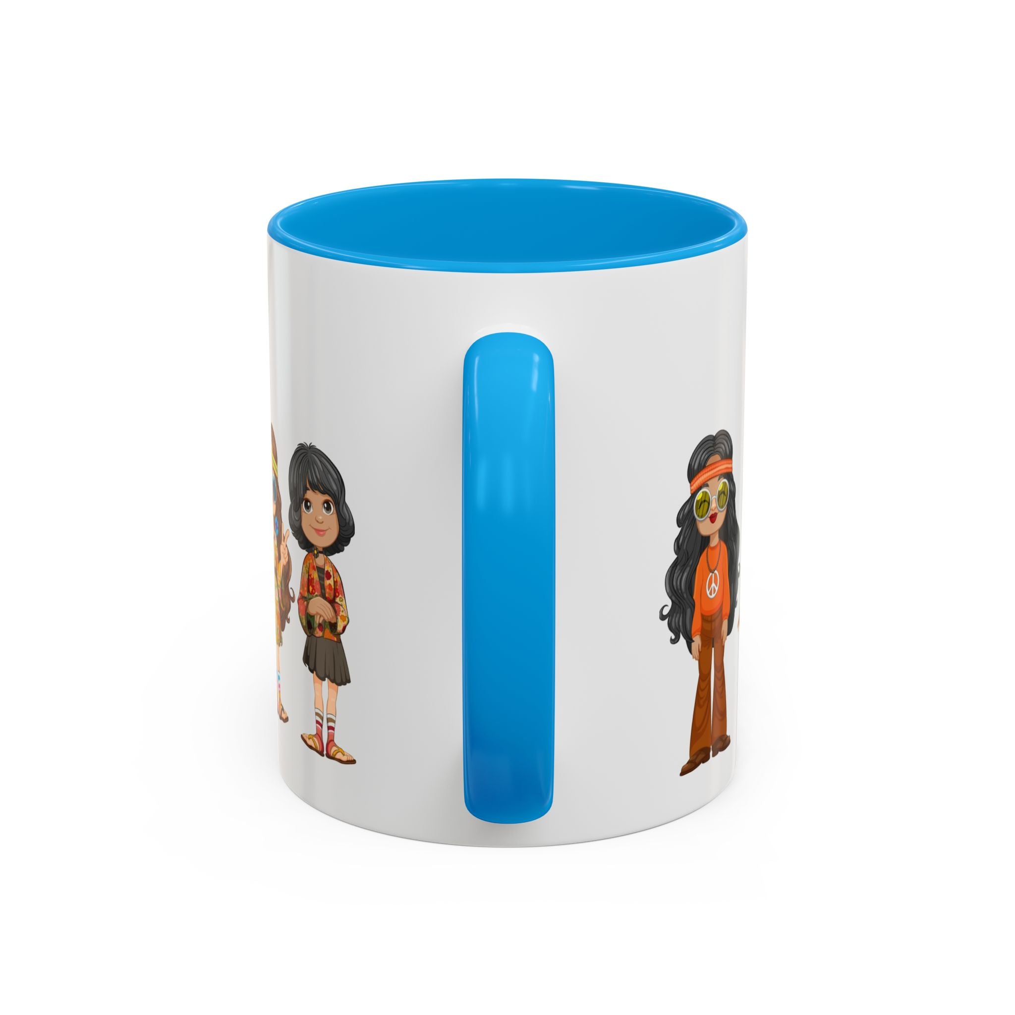Retro Hippie Characters Mug | 11oz or 15oz Color Accent Ceramic