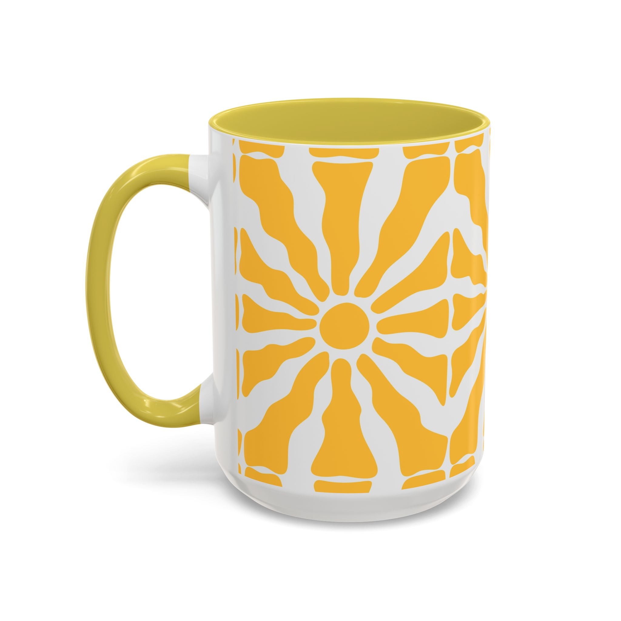 Yellow Sunburst Mug | Ceramic Coffee Cup