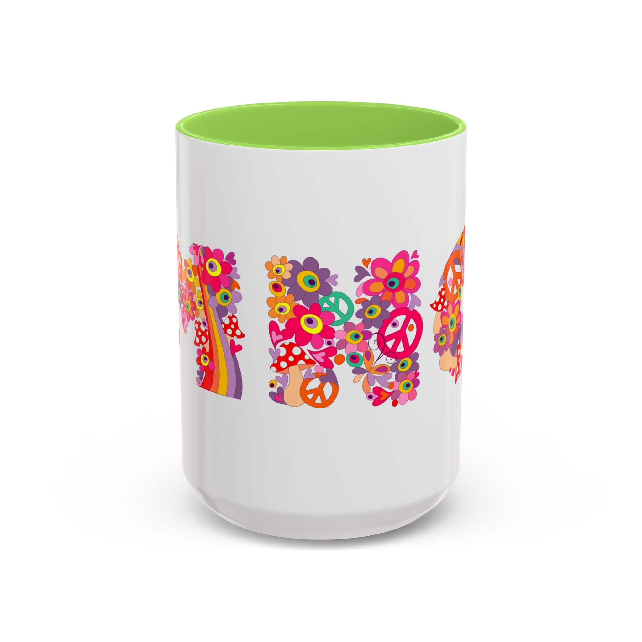 Retro Peace Flower Power Mug | Colorful 70s Hippie Design