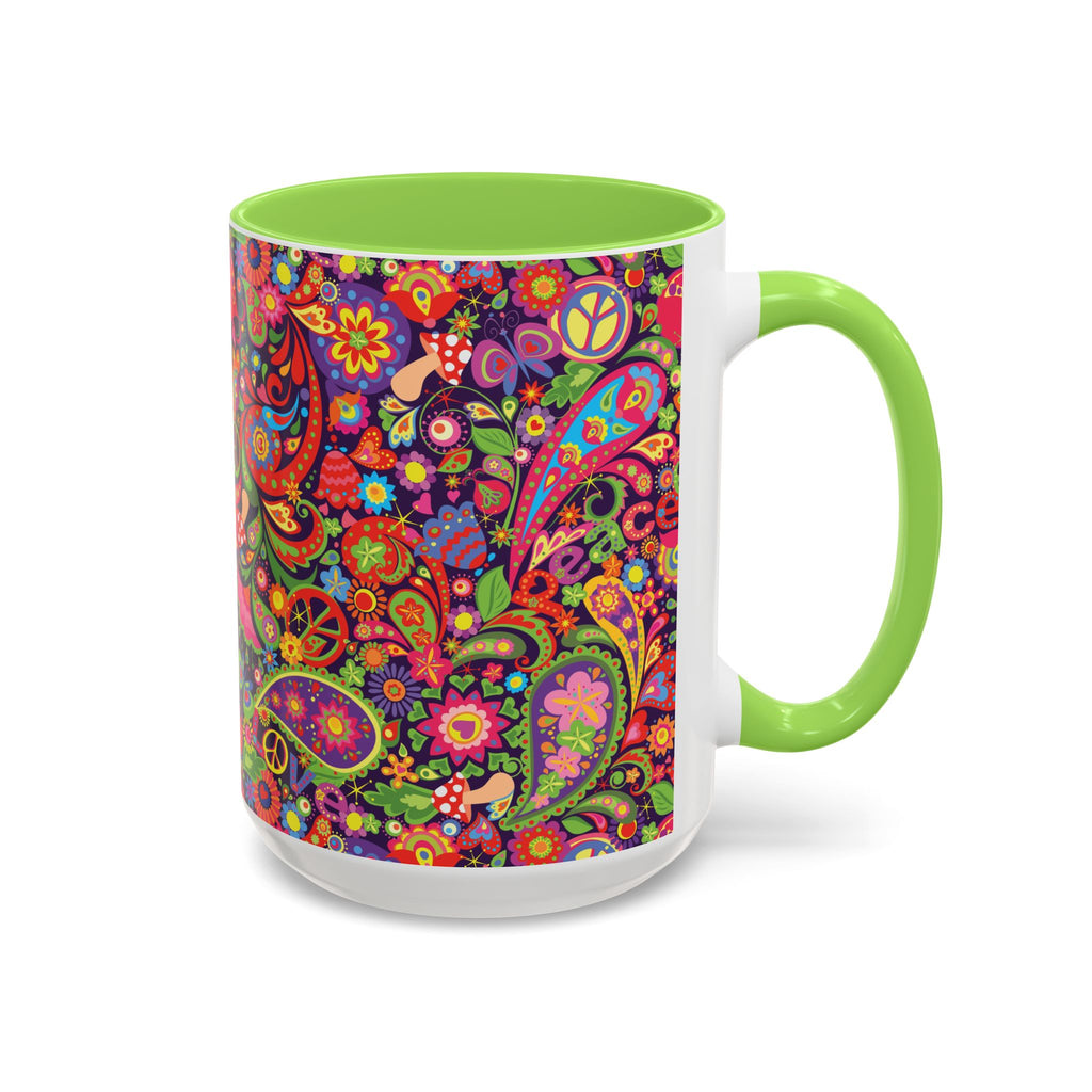 Psychedelic Paisley Peace Mug | Colorful 11oz or 15oz Ceramic
