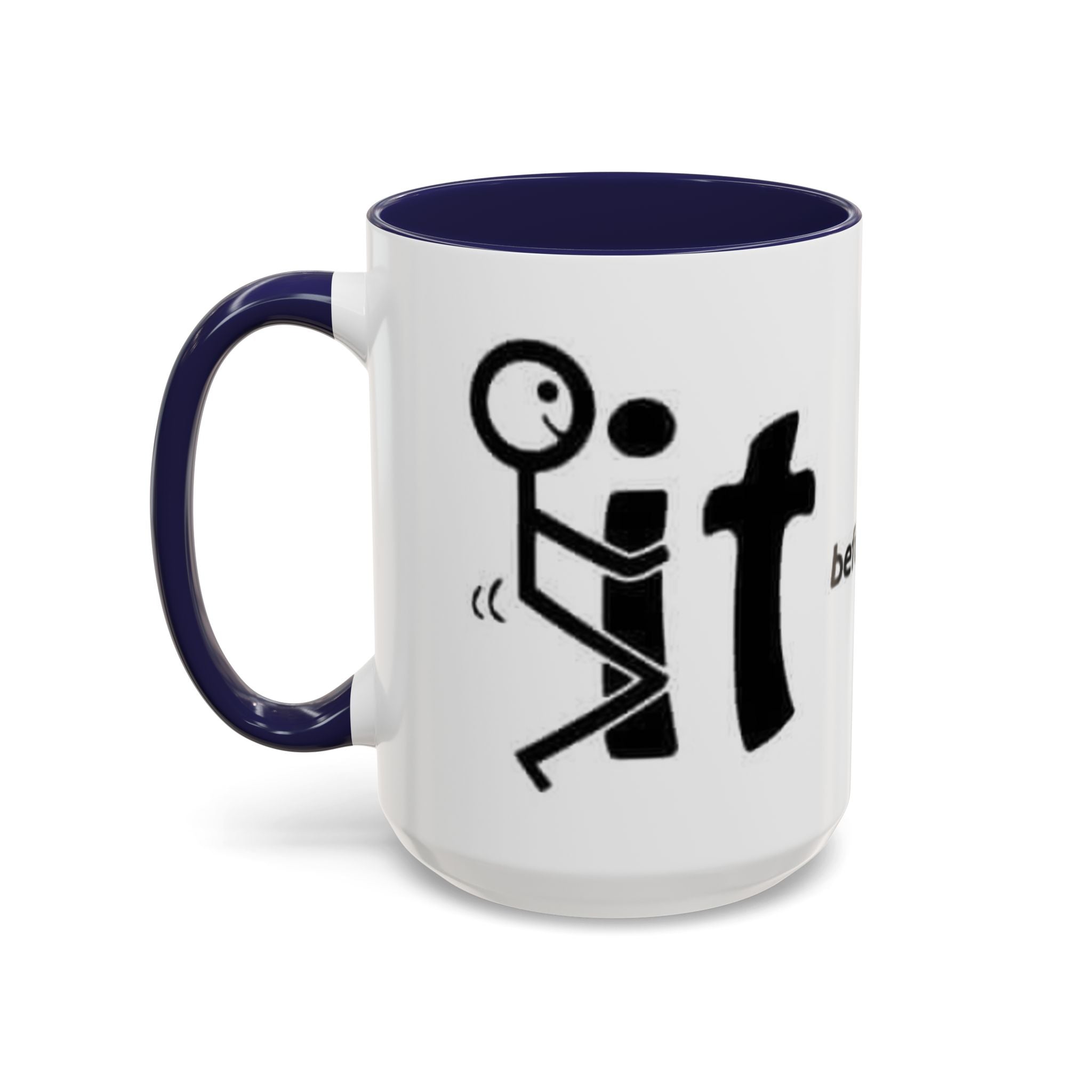 Sit Before It Mug | Funny Stick Figure Coffee Cup, Morning Routine Accent Mug