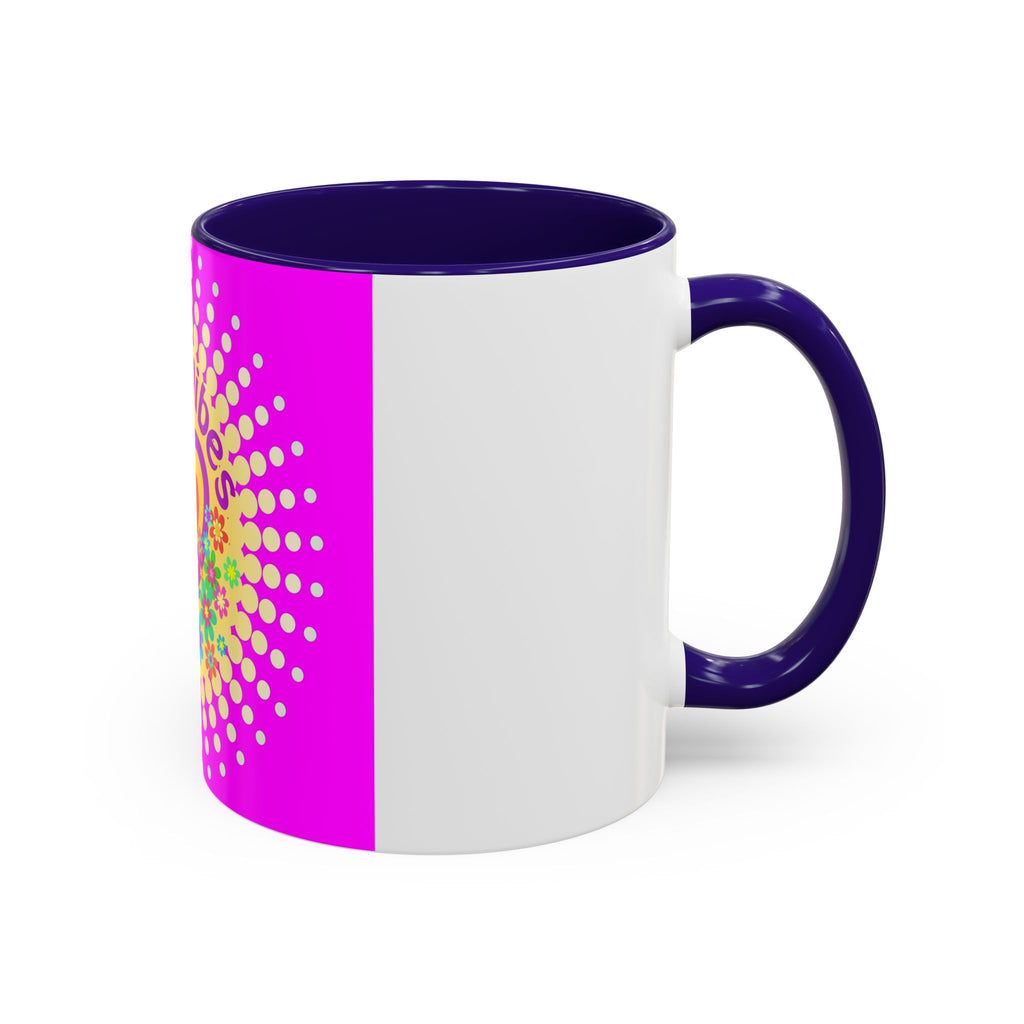 Good Vibes Peace Heart Floral Mug | Colorful 11oz 15oz Ceramic