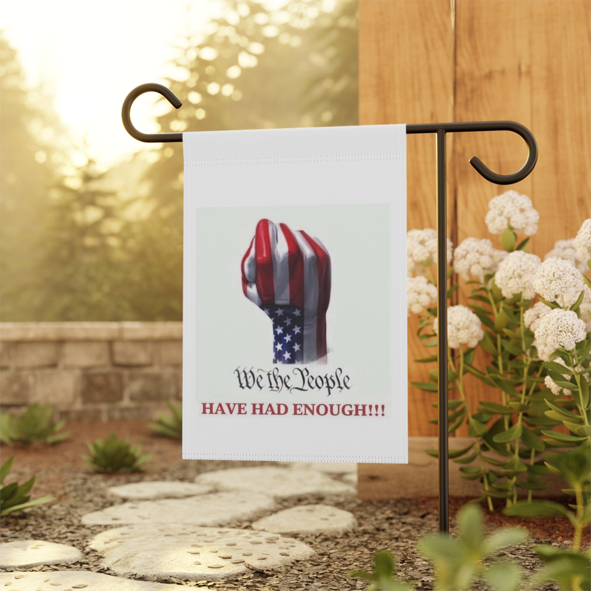 We The People Fist garden flag | House Banner, Patriotic American Flag Design