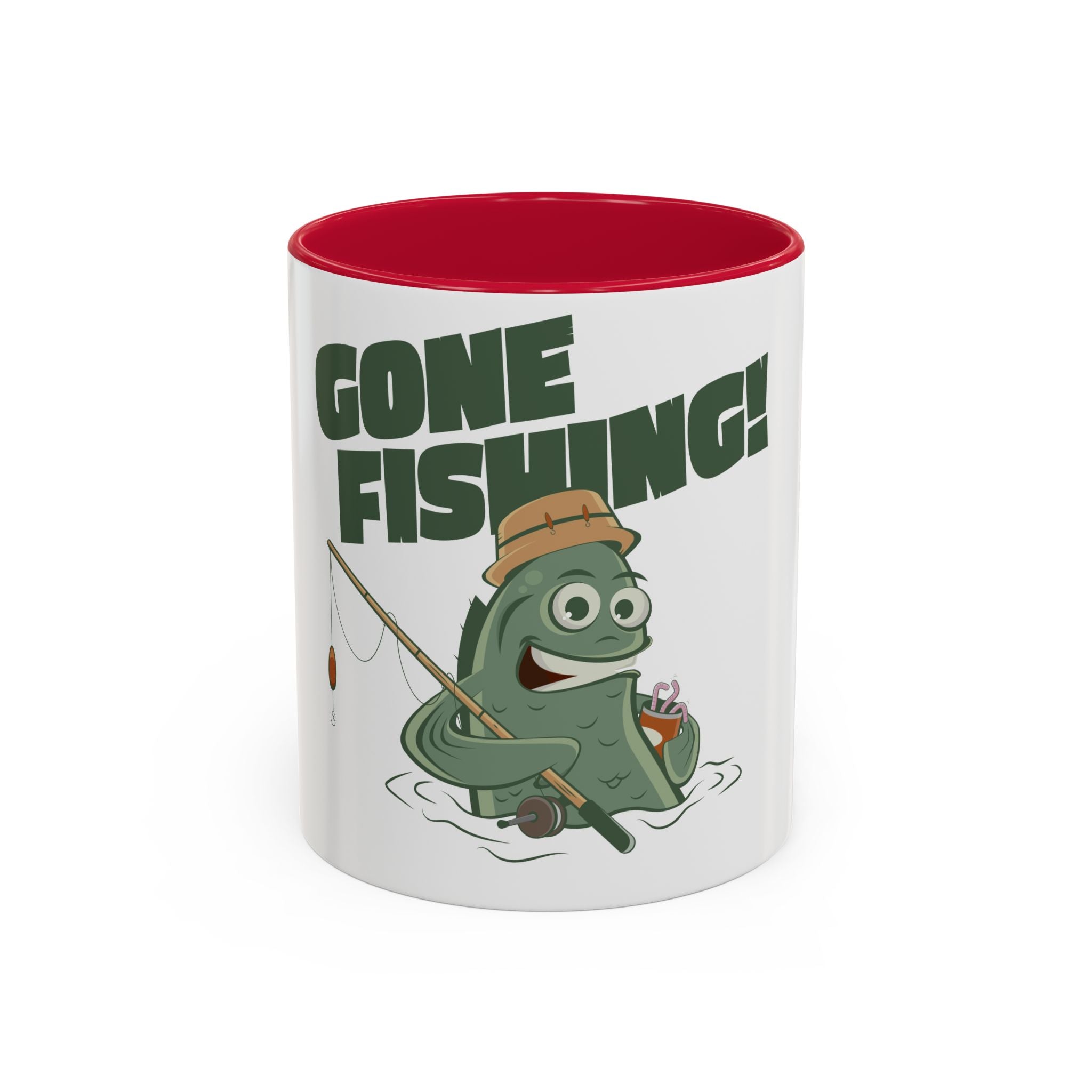 Gone Fishing fish character Mug | 11oz 15oz colorful ceramic