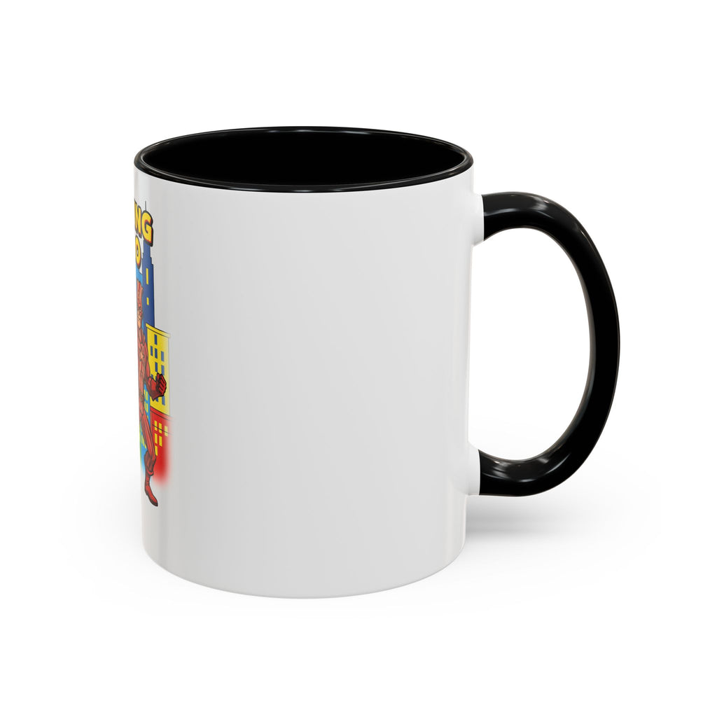 Sizzling Hero Mug | Accent Coffee Mug 11oz 15oz, Superhero City Design