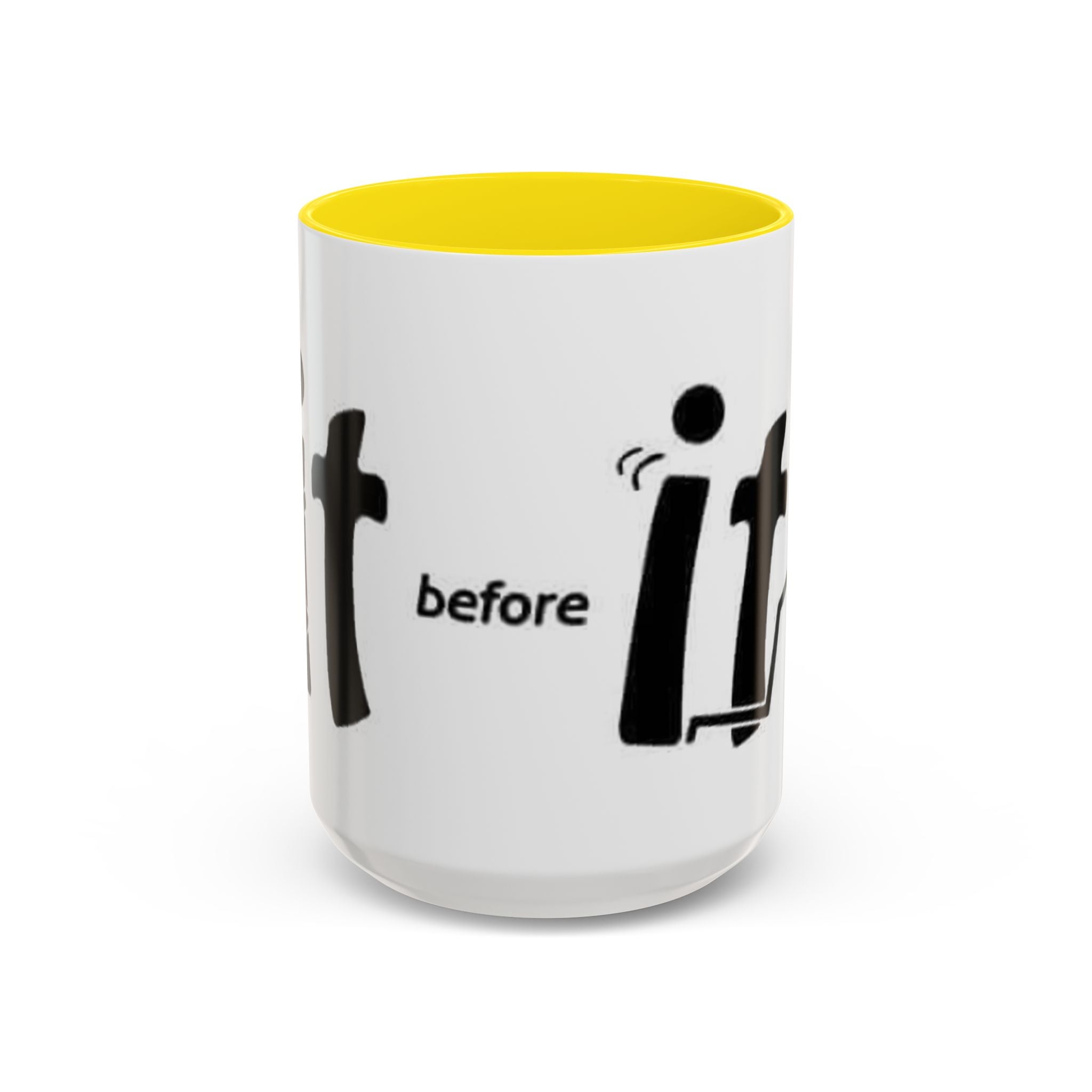 Sit Before It Mug | Funny Stick Figure Coffee Cup, Morning Routine Accent Mug