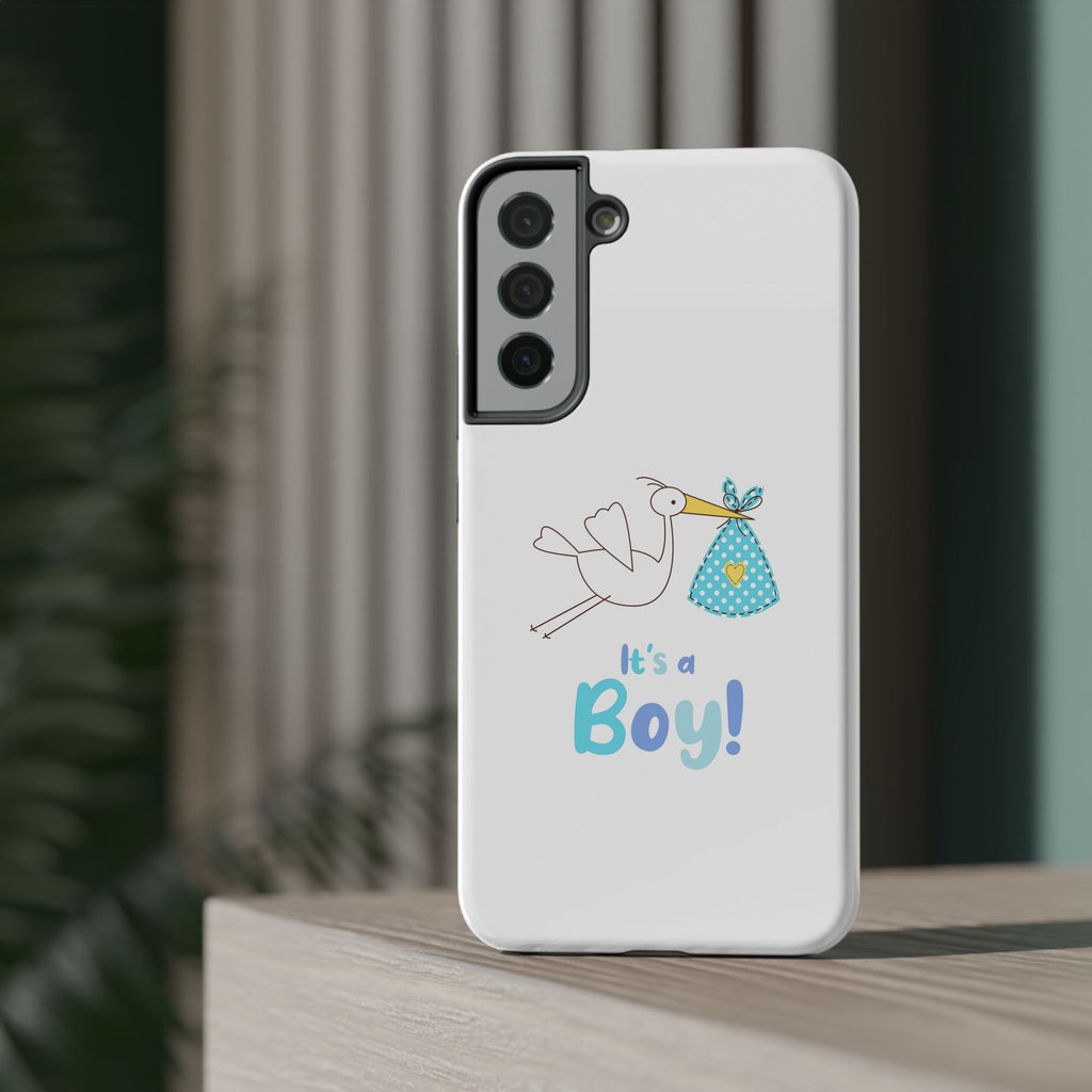 Stork 'It's a Boy' Phone Case | Impact-Resistant Case