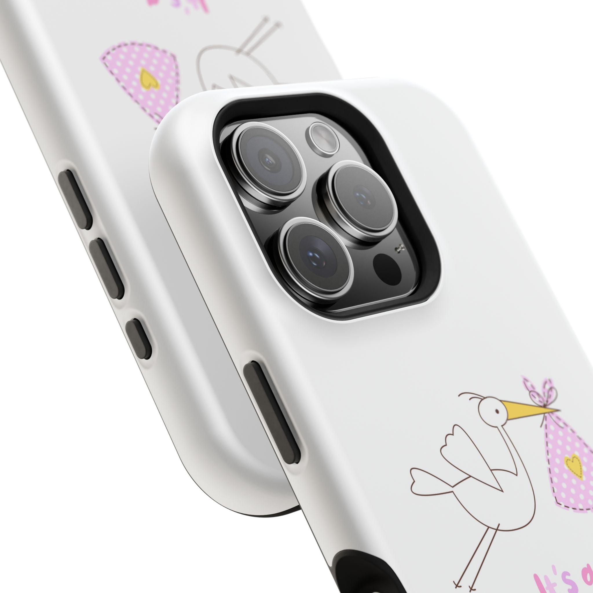 Phone Case - "It's a Girl!" Stork Baby Announcement Impact-Resistant Case
