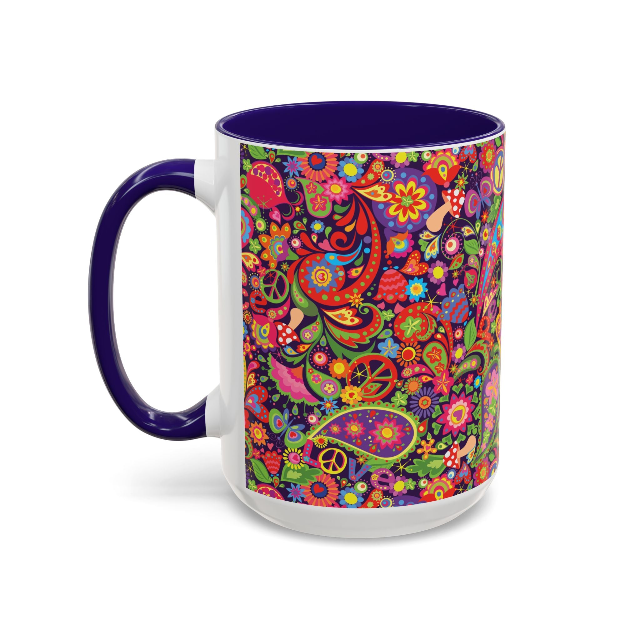 Psychedelic Paisley Peace Mug | Colorful 11oz or 15oz Ceramic