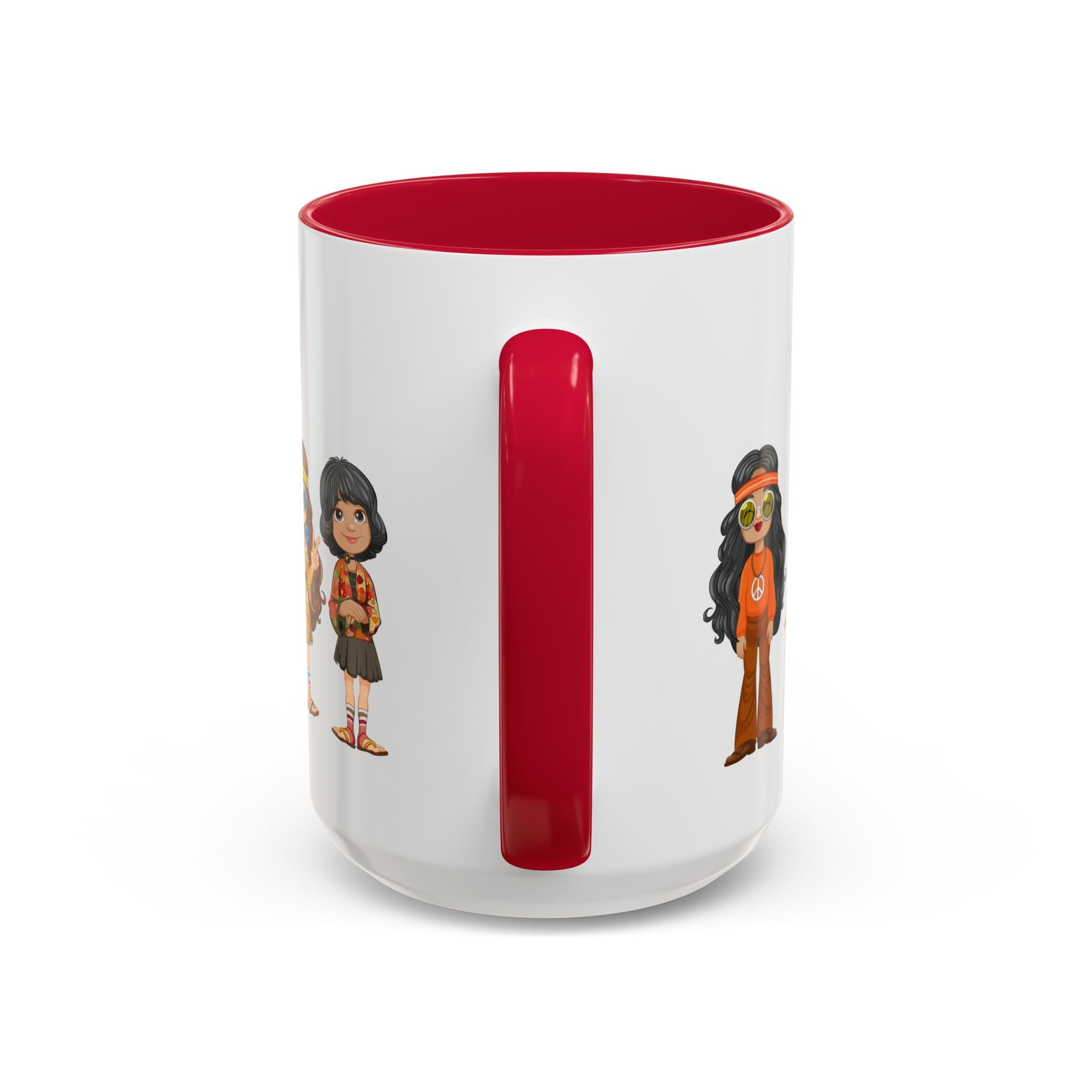 Retro Hippie Characters Mug | 11oz or 15oz Color Accent Ceramic
