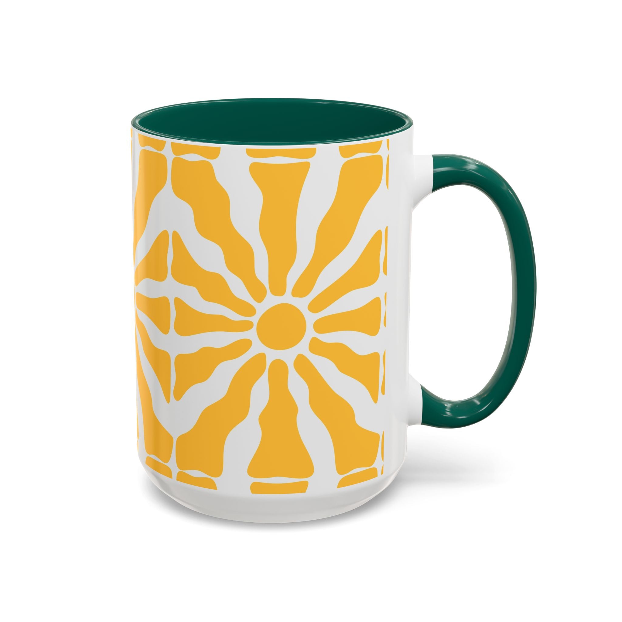 Yellow Sunburst Mug | Ceramic Coffee Cup