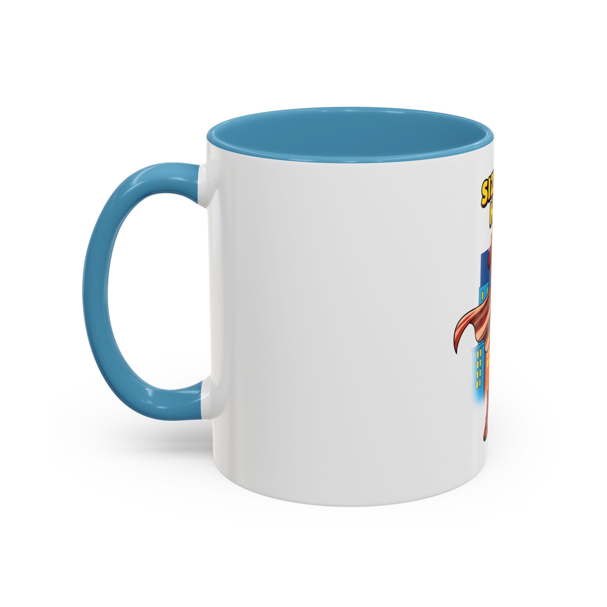 Sizzling Hero Mug | Accent Coffee Mug 11oz 15oz, Superhero City Design